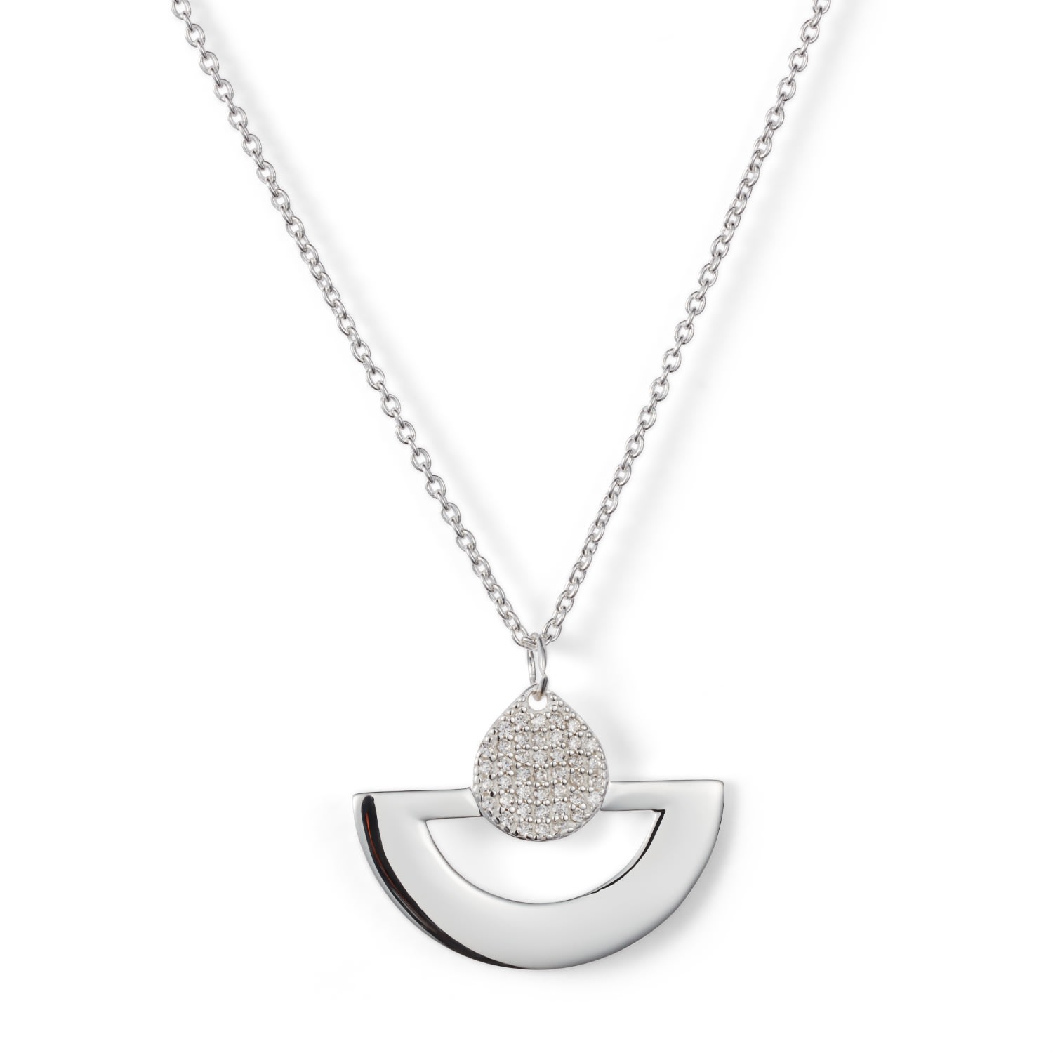 Toolally Women's Mini Fan Pendant Necklace - Sterling Silver In Metallic
