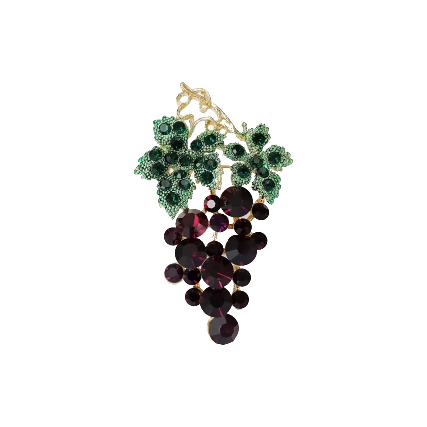 Chanel Joan Elkayam Women's Purple / Green Crystal Grapes Brooch In Multi