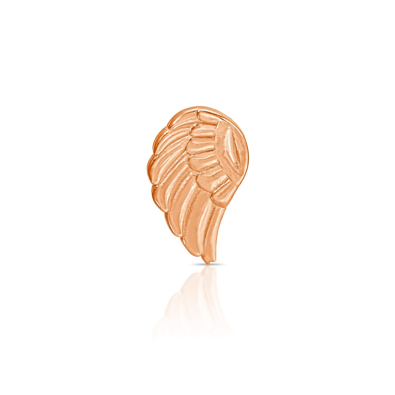 Maya Brenner Women's Charm Stud - 14k Rose Gold - Angel Wing In Gold