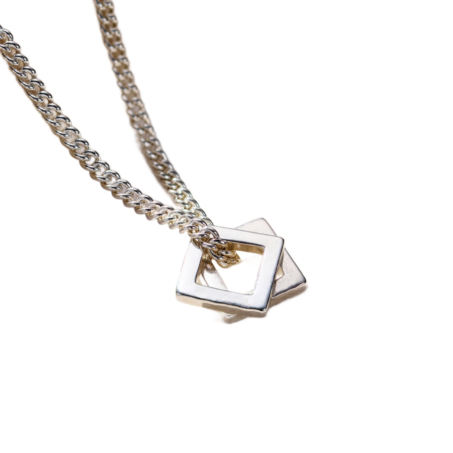 Posh Totty Designs Silver Men's Mini Open Squares Necklace