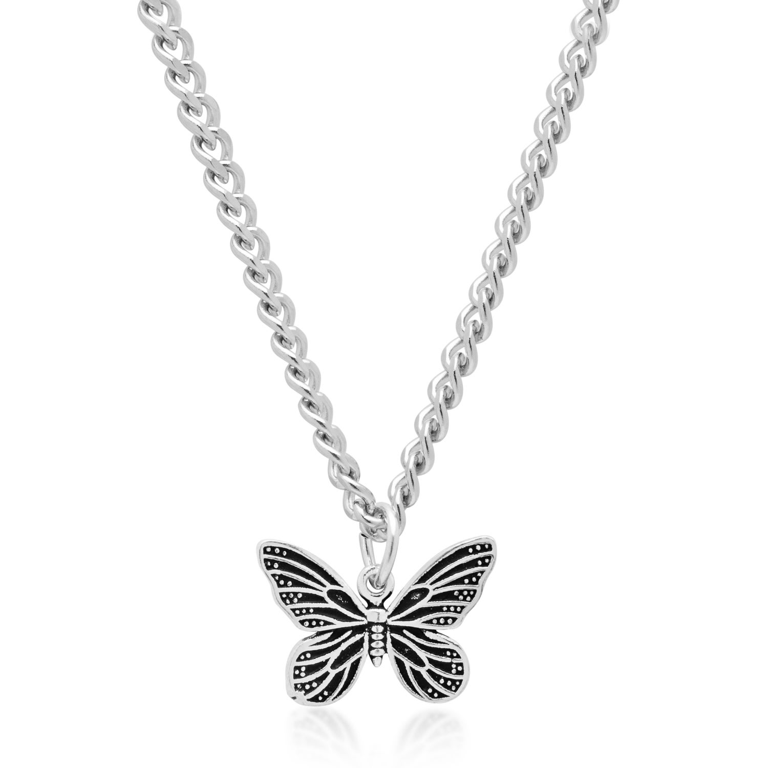 Women’s Silver Necklace With Butterfly Pendant Nialaya