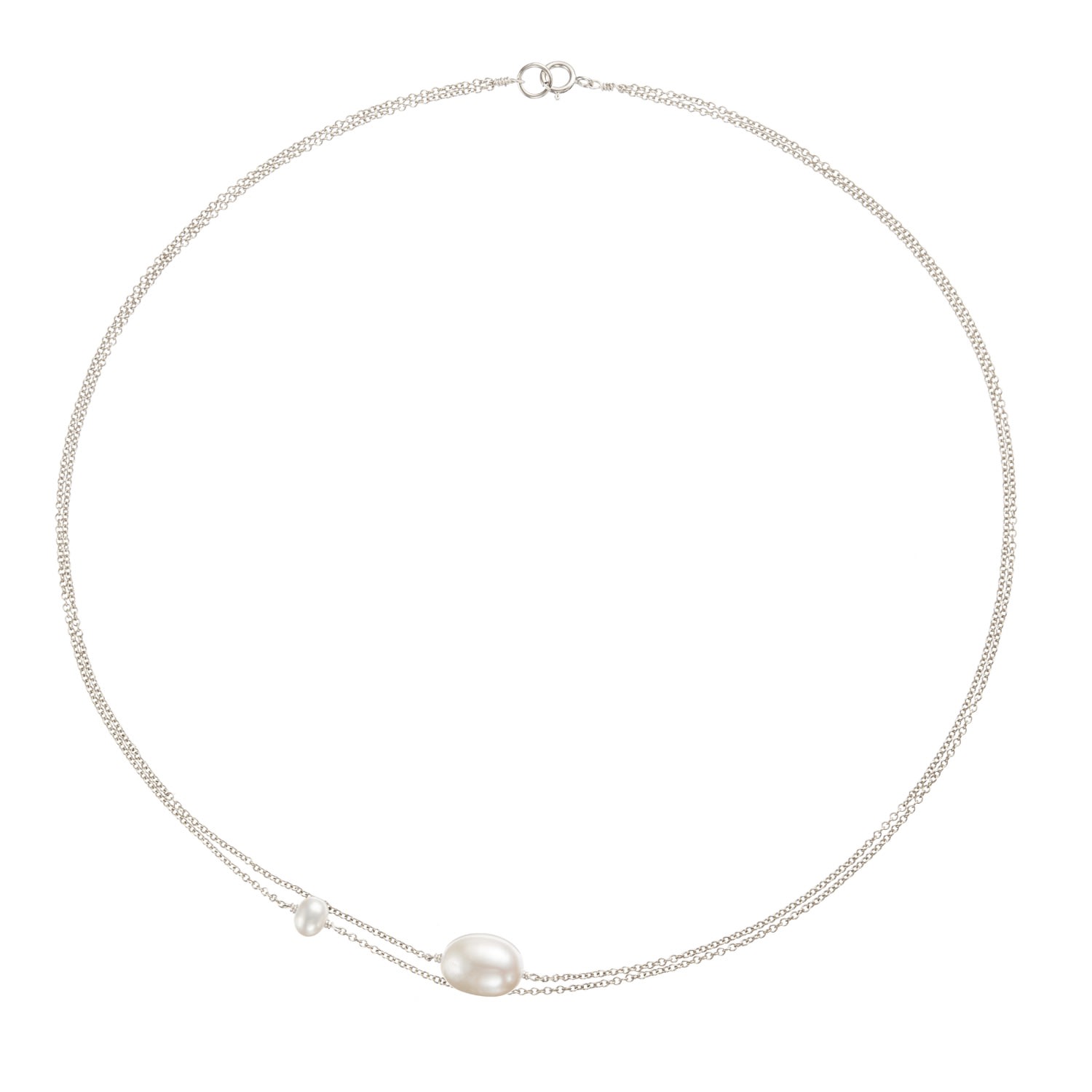 Lily & Roo Women's Silver Layered Large & Small Pearl Choker In Silver