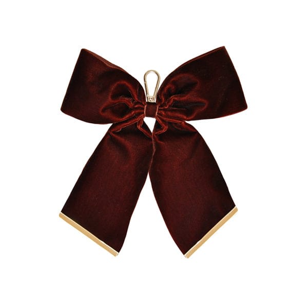 Brown Luxe Velvet Bow Keyring - Tan One Size Jlr London