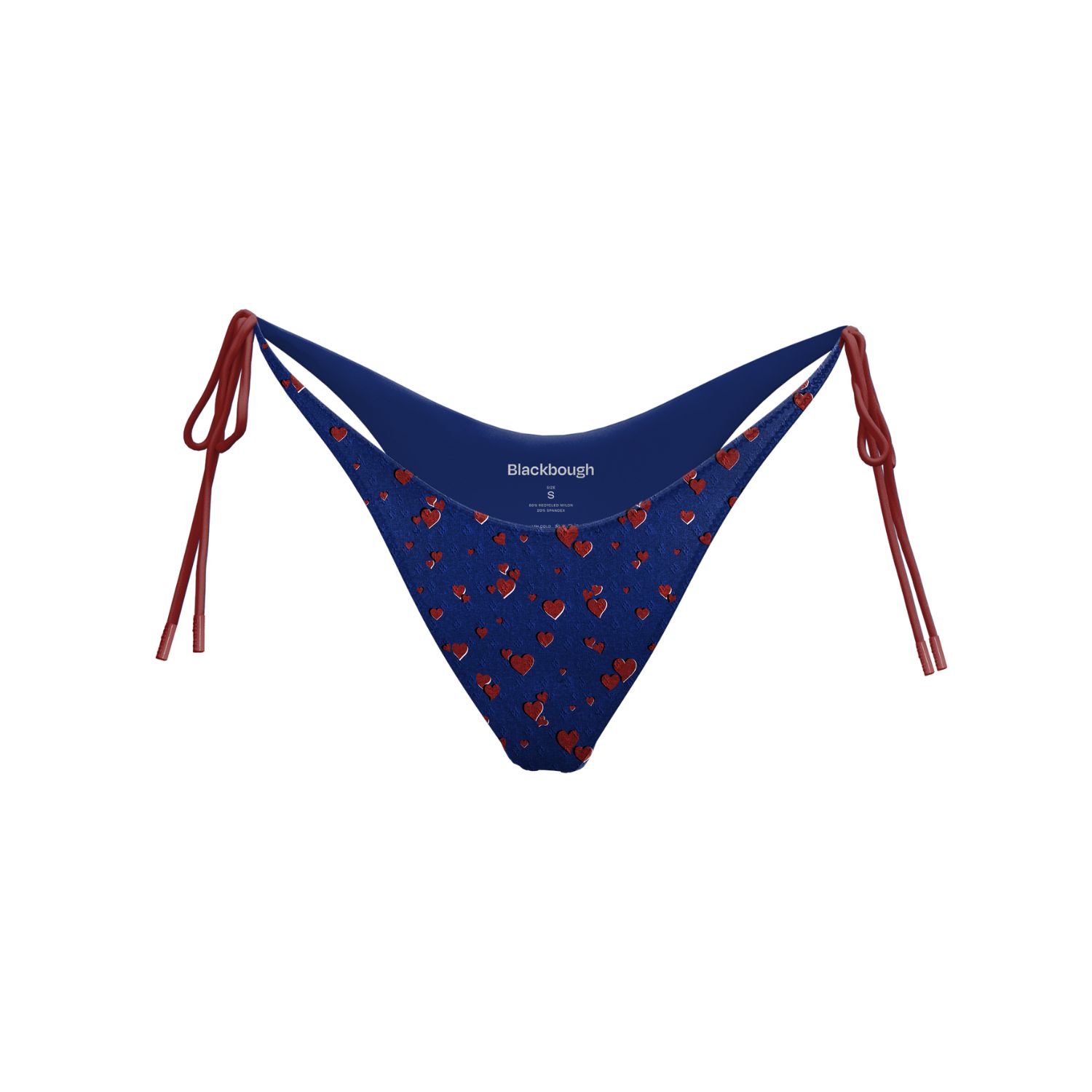 Women&rsquo;s Blue Zoey Side-Ties Adjustable Bottoms / Heartache Pointelle | Large | Blackbough Swim