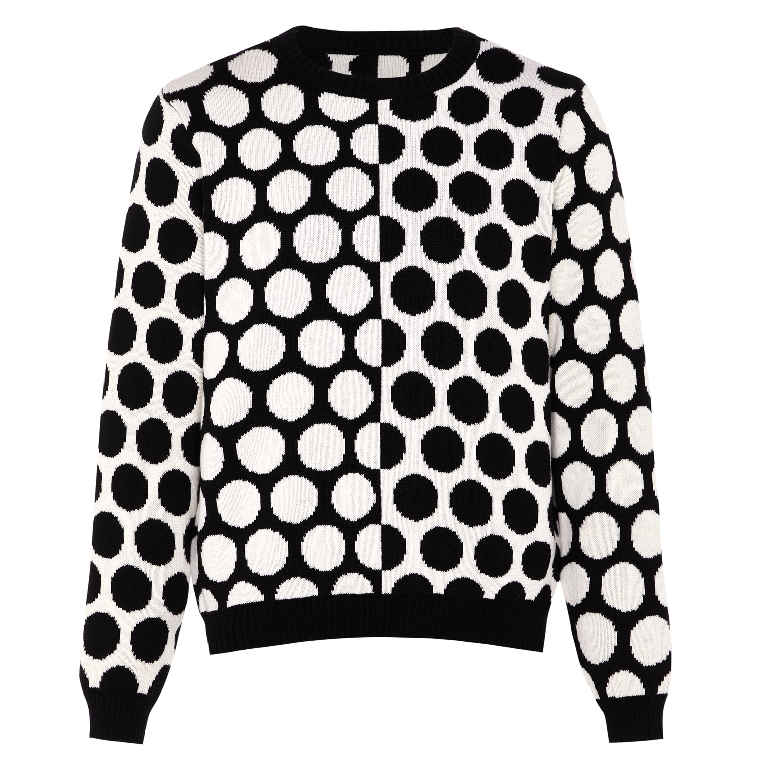 Ingmarson Men's Black / White Reversed Circles Wool & Cashmere Jumper Black In Black/white