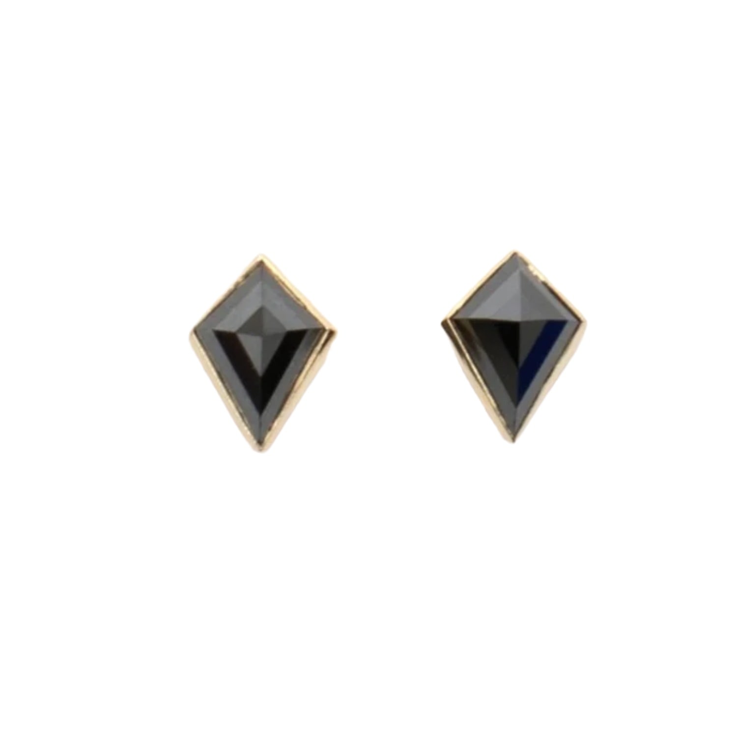 Rahul's Jewels Women's Black / Gold Sanctum Aether Earrings -14 Karat Gold With Genuine Black Diamond In Multi