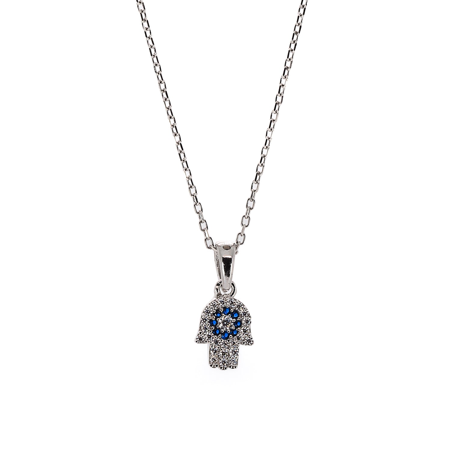 Women’s Mini Hamsa Hand Necklace - Silver Ebru Jewelry