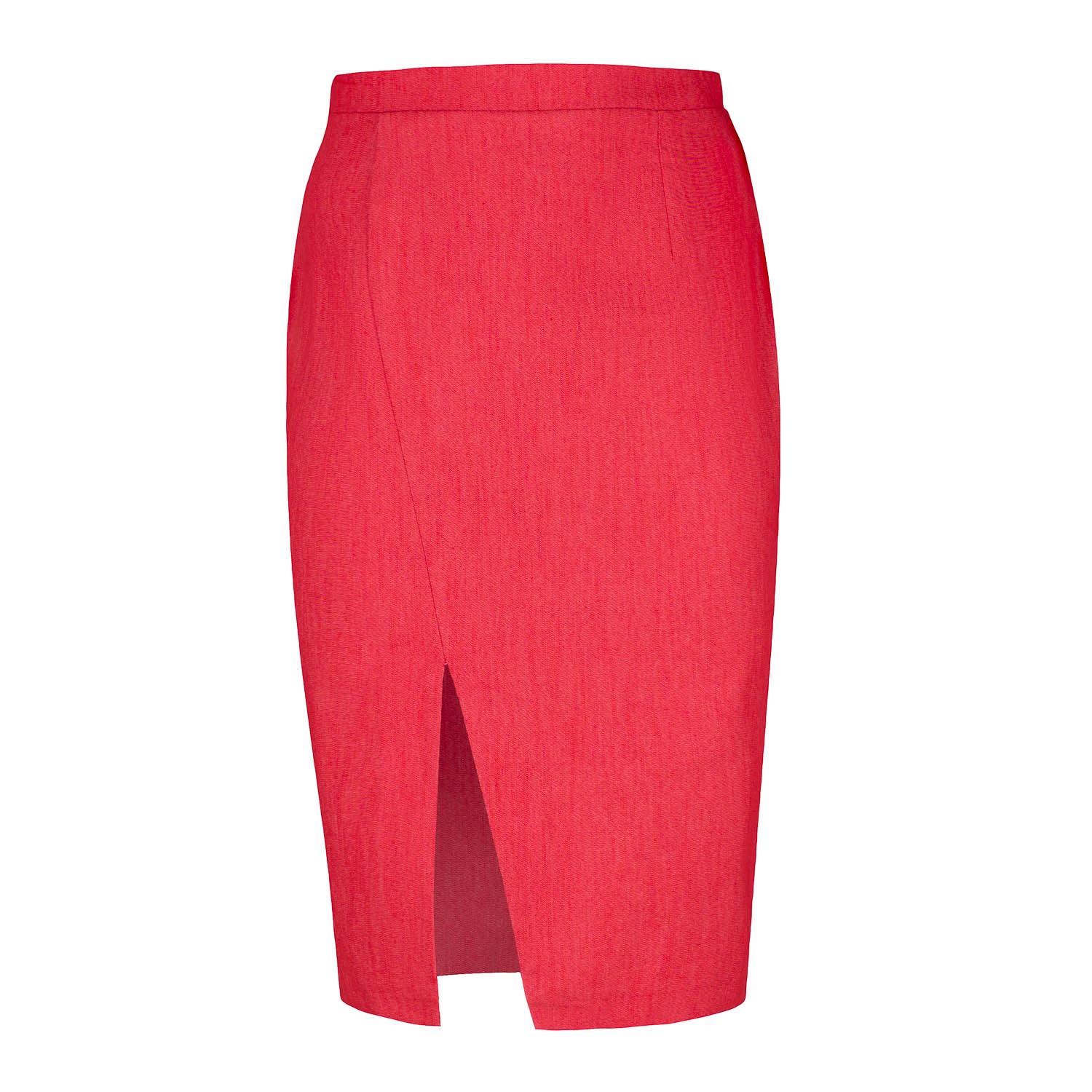 Women’s Red Denim Style Pencil Skirt Medium Conquista