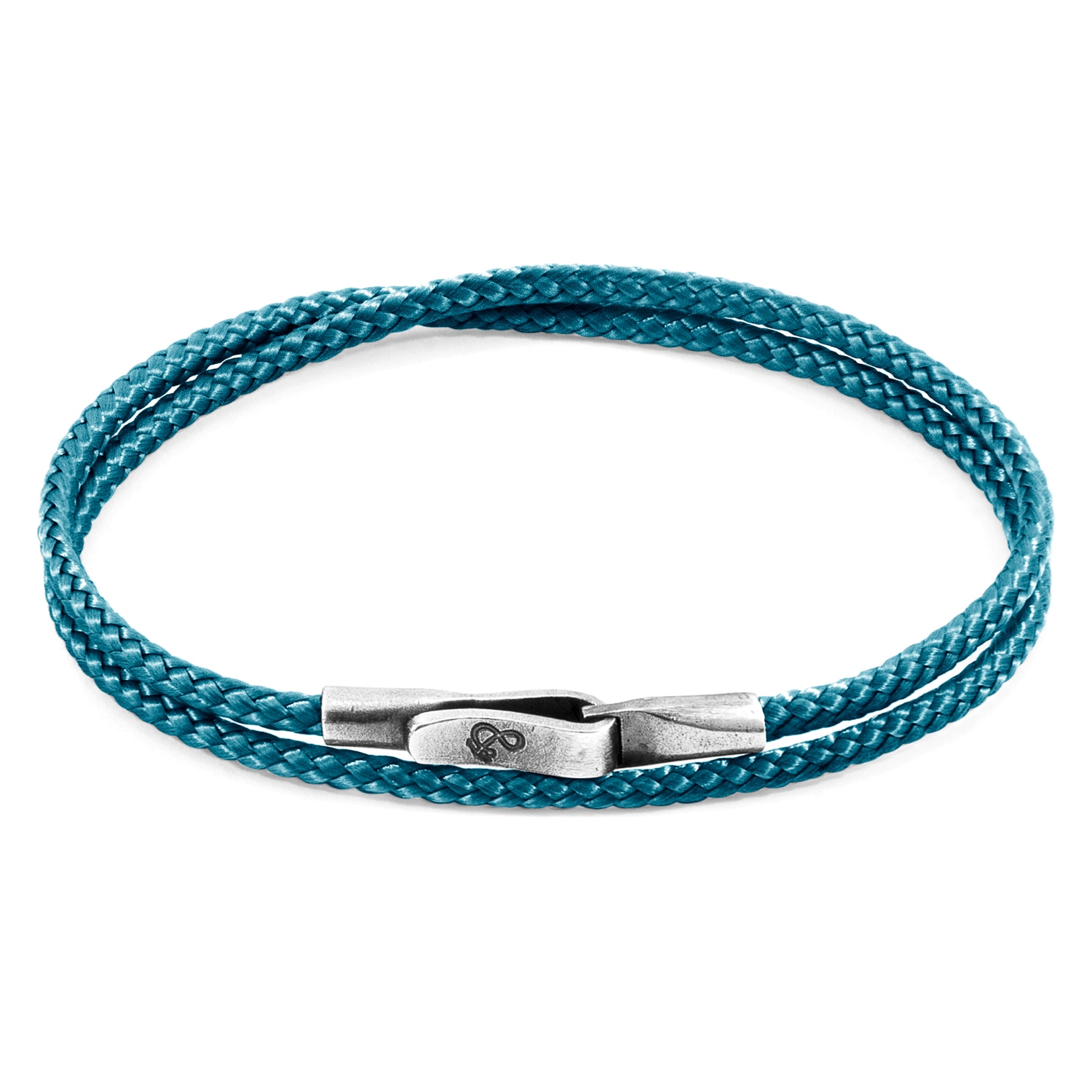 Anchor & Crew Men's Ocean Blue Liverpool Silver & Rope Bracelet In Blue
