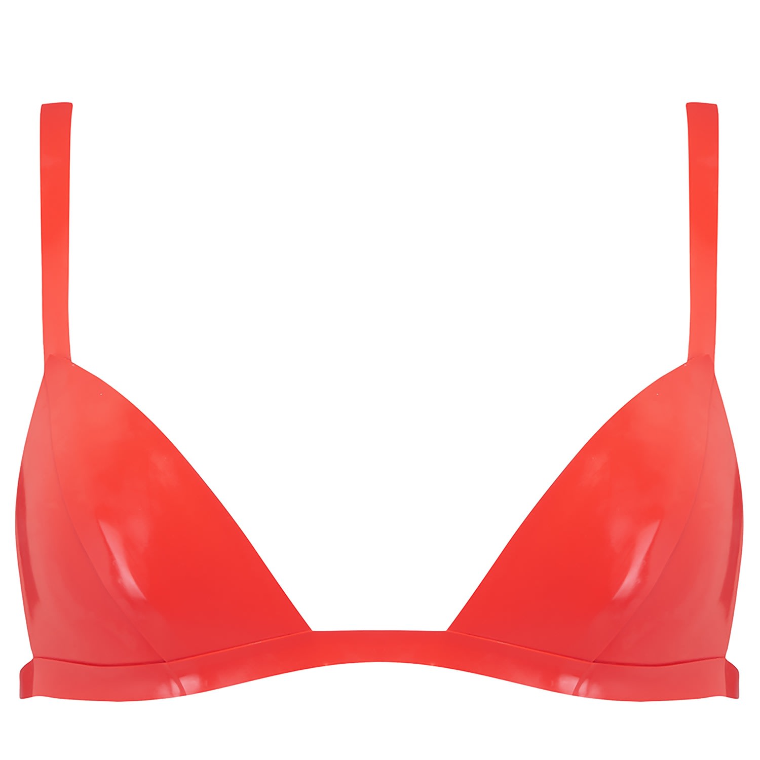Elissa Poppy Women's Latex Triangle Bra - Red In Red