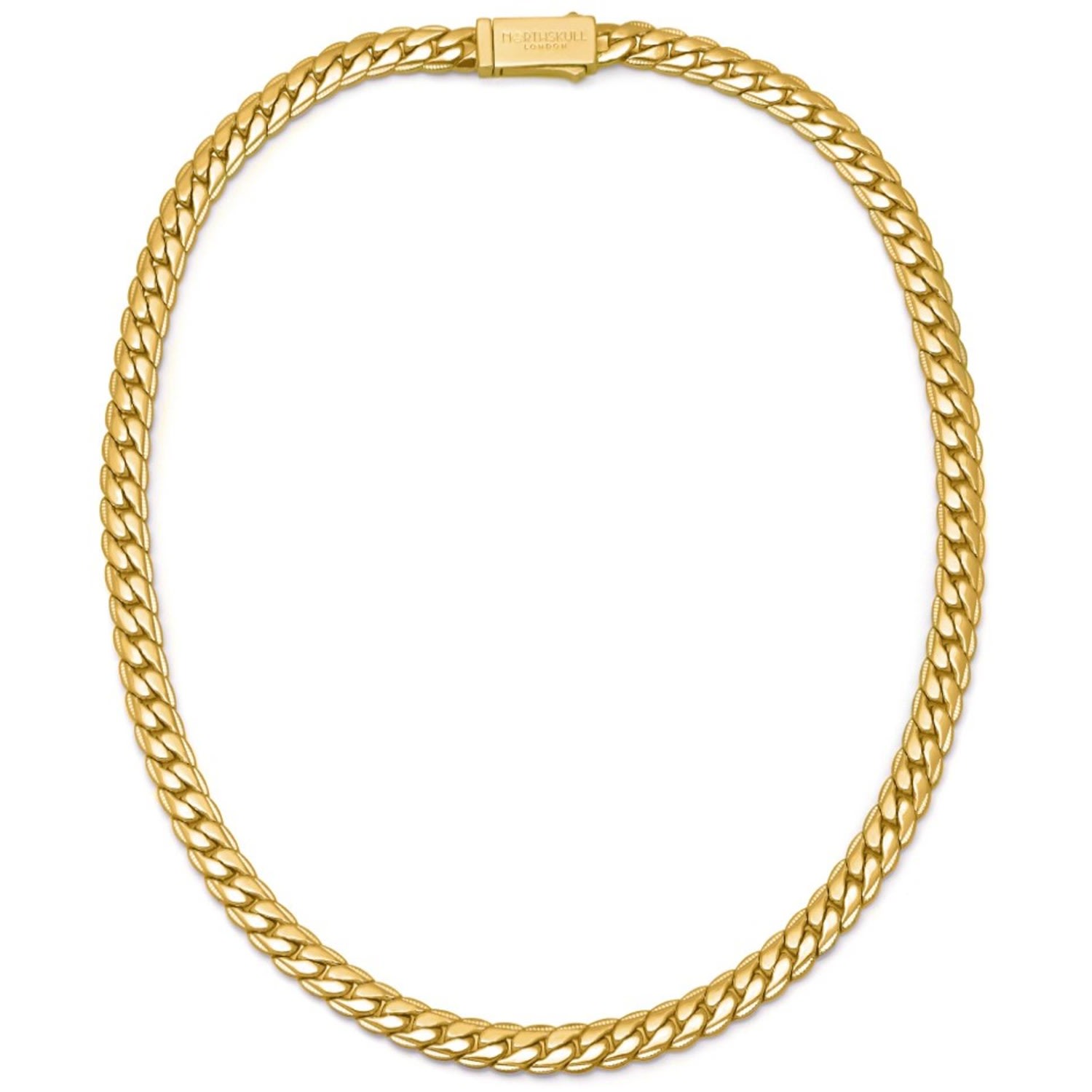 Men’s Flat Curb Chain Necklace In Gold Northskull