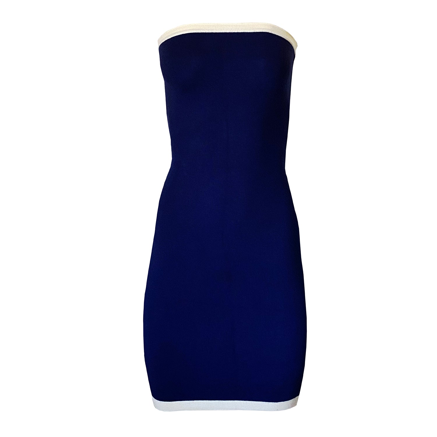 Touch By Adriana Carolina Women's Lily Navy Blue Midi Knit Dress