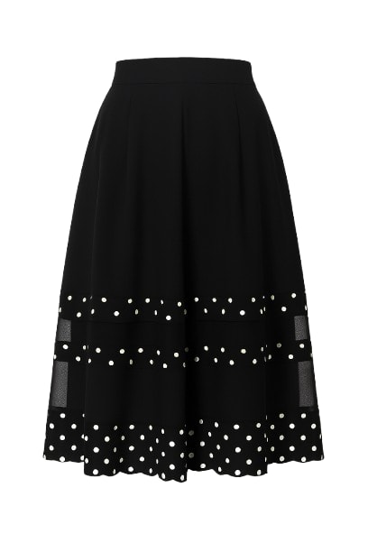 Conquista Women's Black Full Midi Skirt In Black