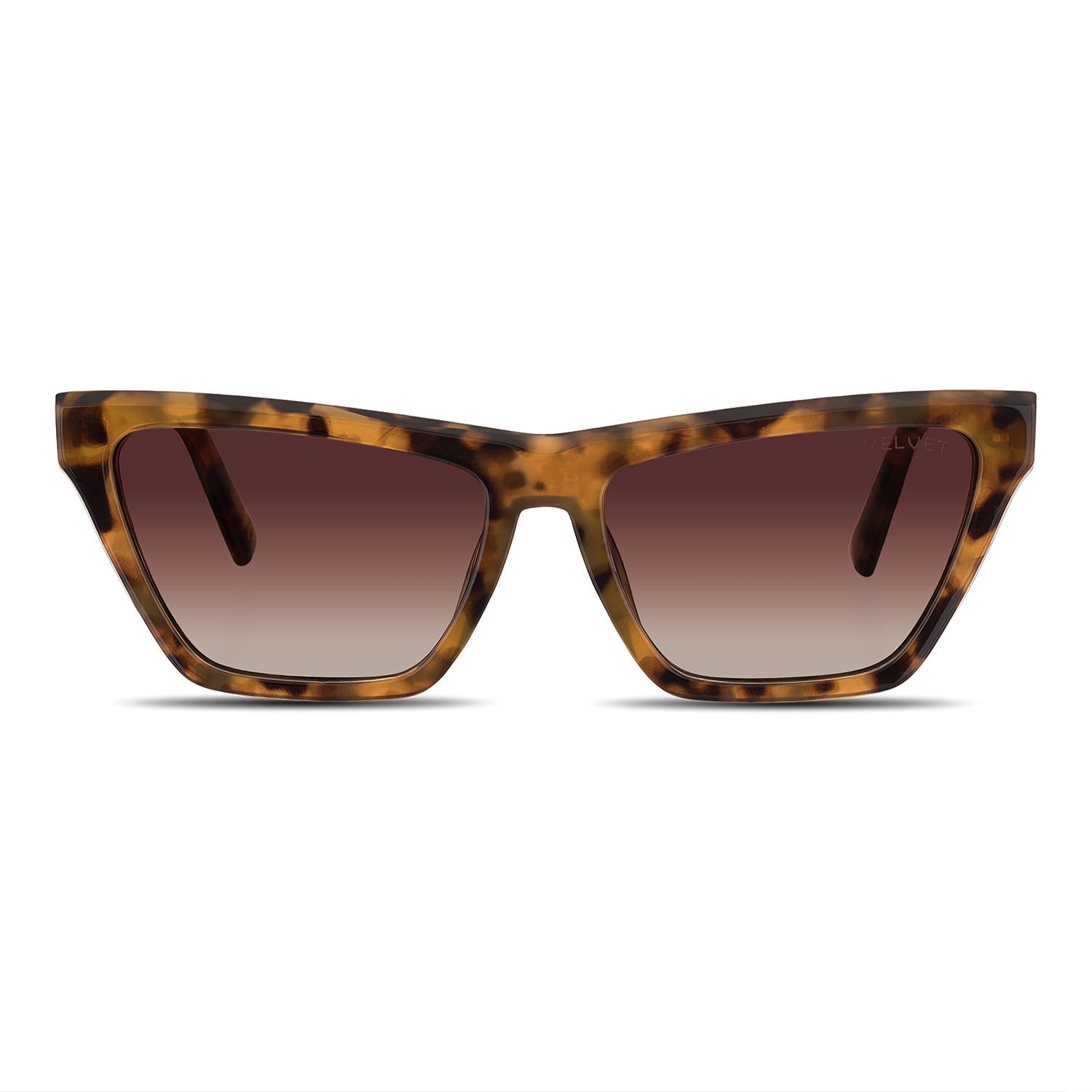 Velvet Eyewear Women's Brown  Cat Eye Sunglass Style - Helen - Light Tortoise