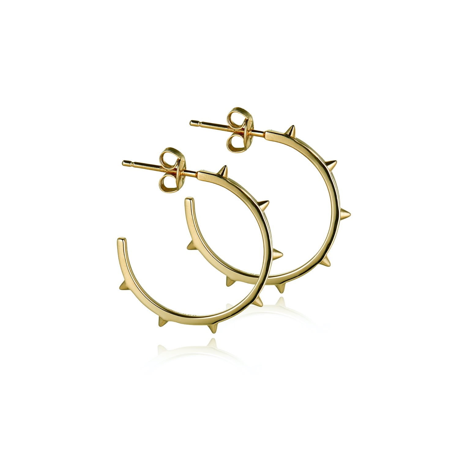 Women’s Yellow Gold Vermeil Spike Hoop Earrings Steff Jewellery