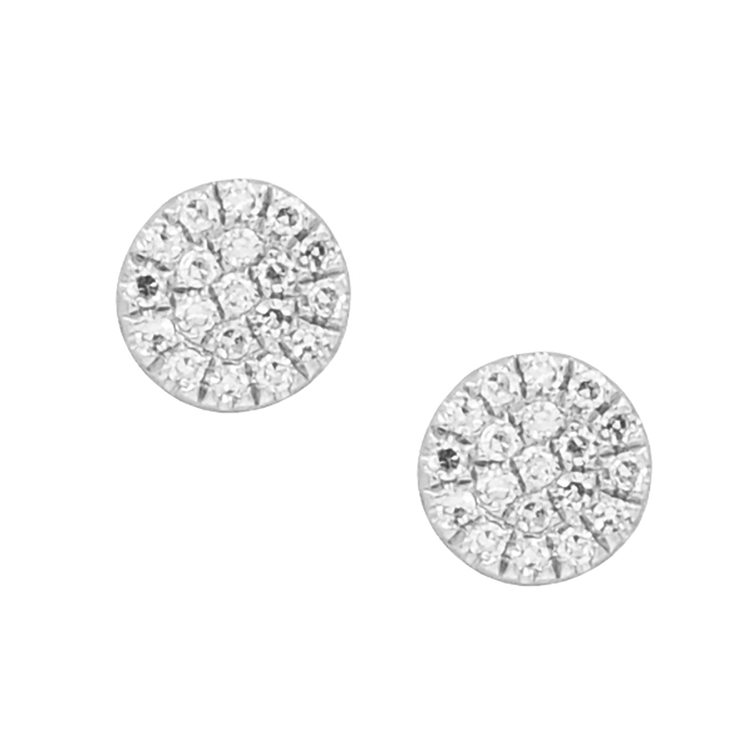 Women’s Silver Diamond Disk Studs - White Gold Kamaria