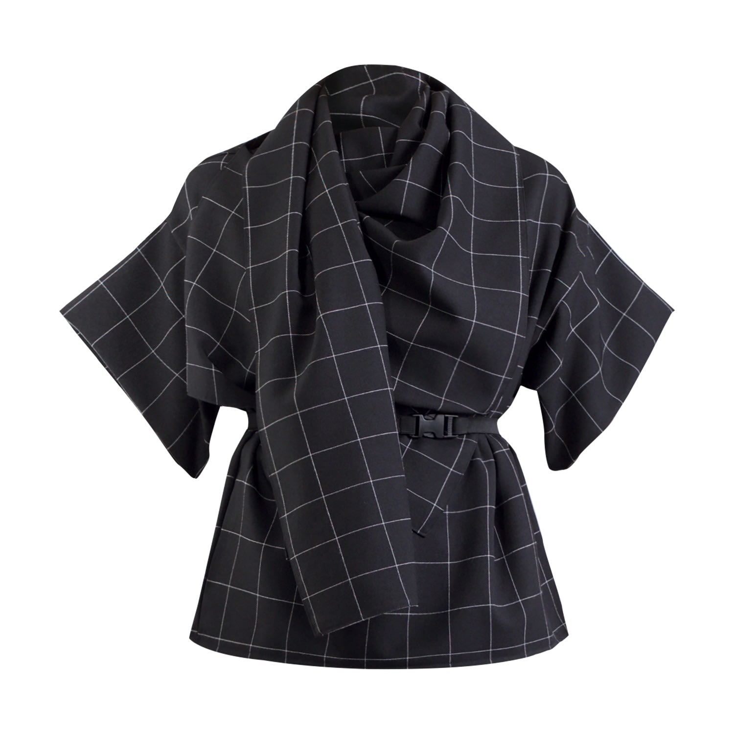 Women’s Dexter Black Grid Top Large Meem Label