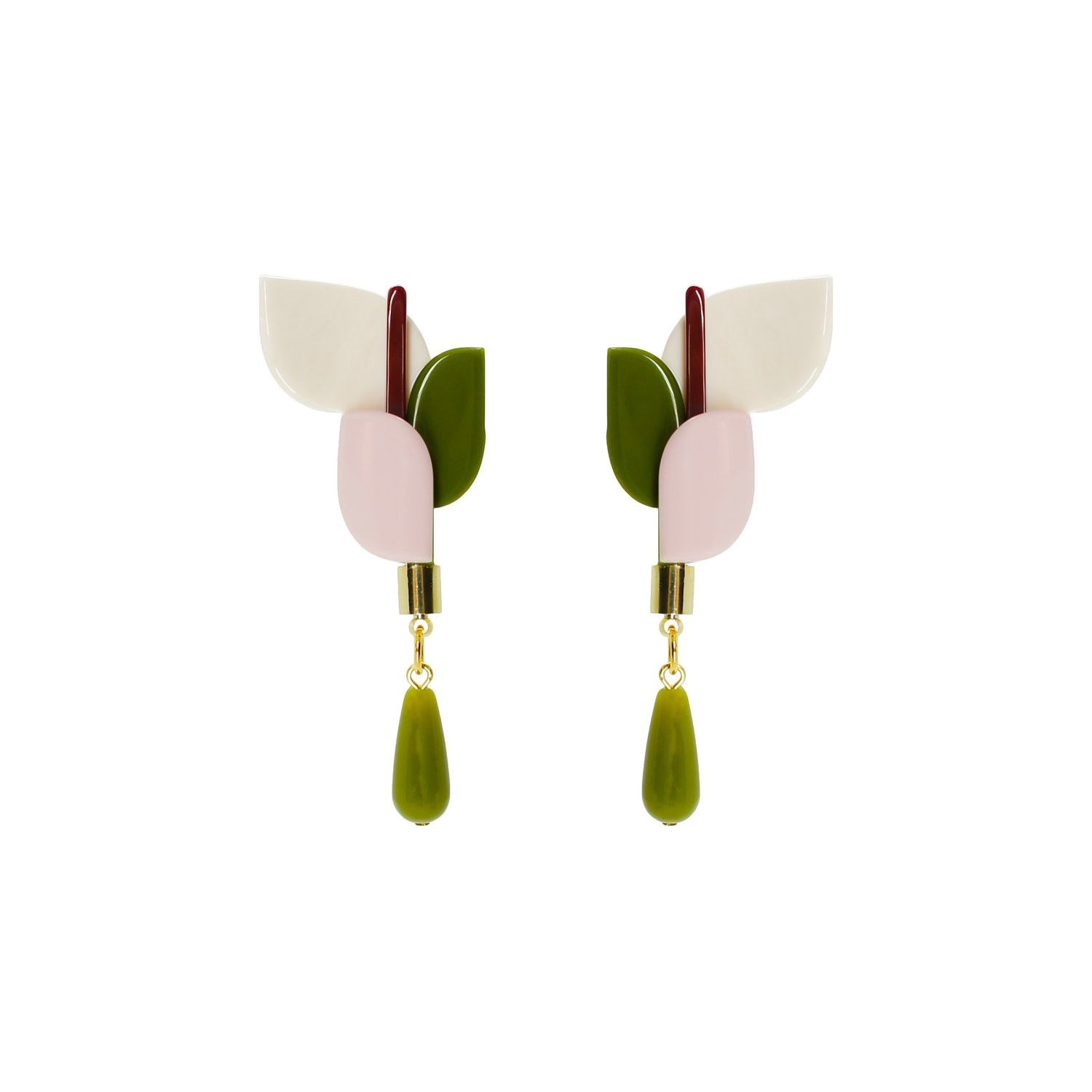 Gissa Bicalho Women's Handmade Acrylic Earring Anthurium / Candy Pink In Multi