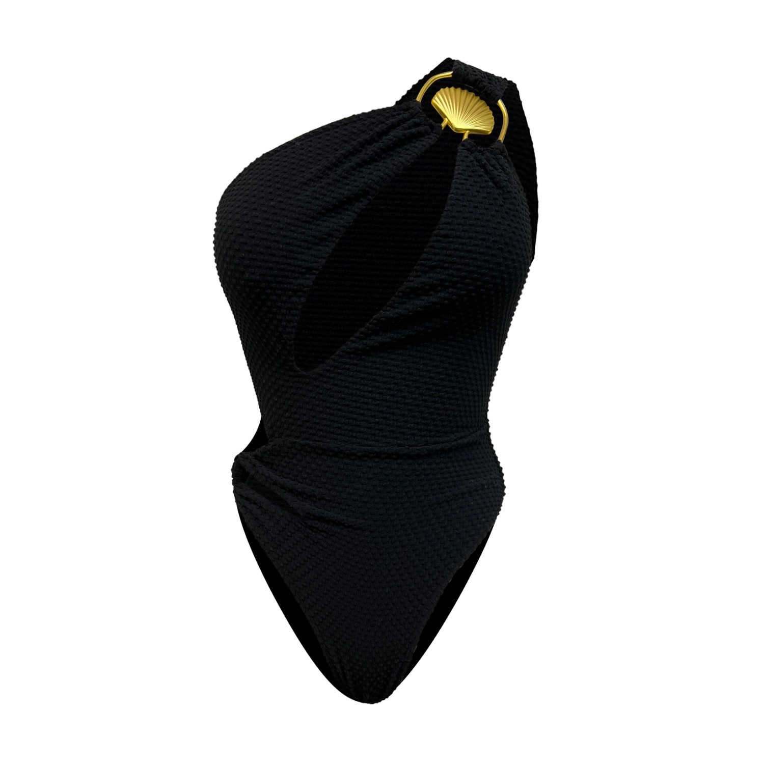L’animal Women's Gold / Black Seashell Cutout One Piece - Black In Gold/black