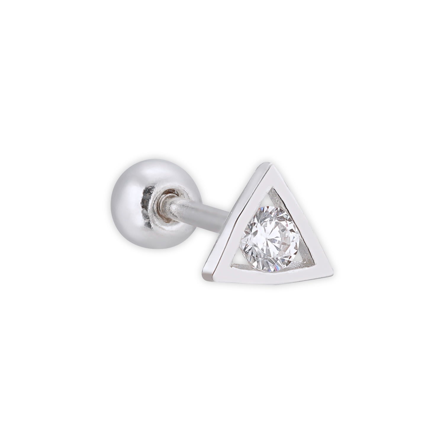 Women’s Solitaire Drops Single Silver Stud Earring Frida & Florence