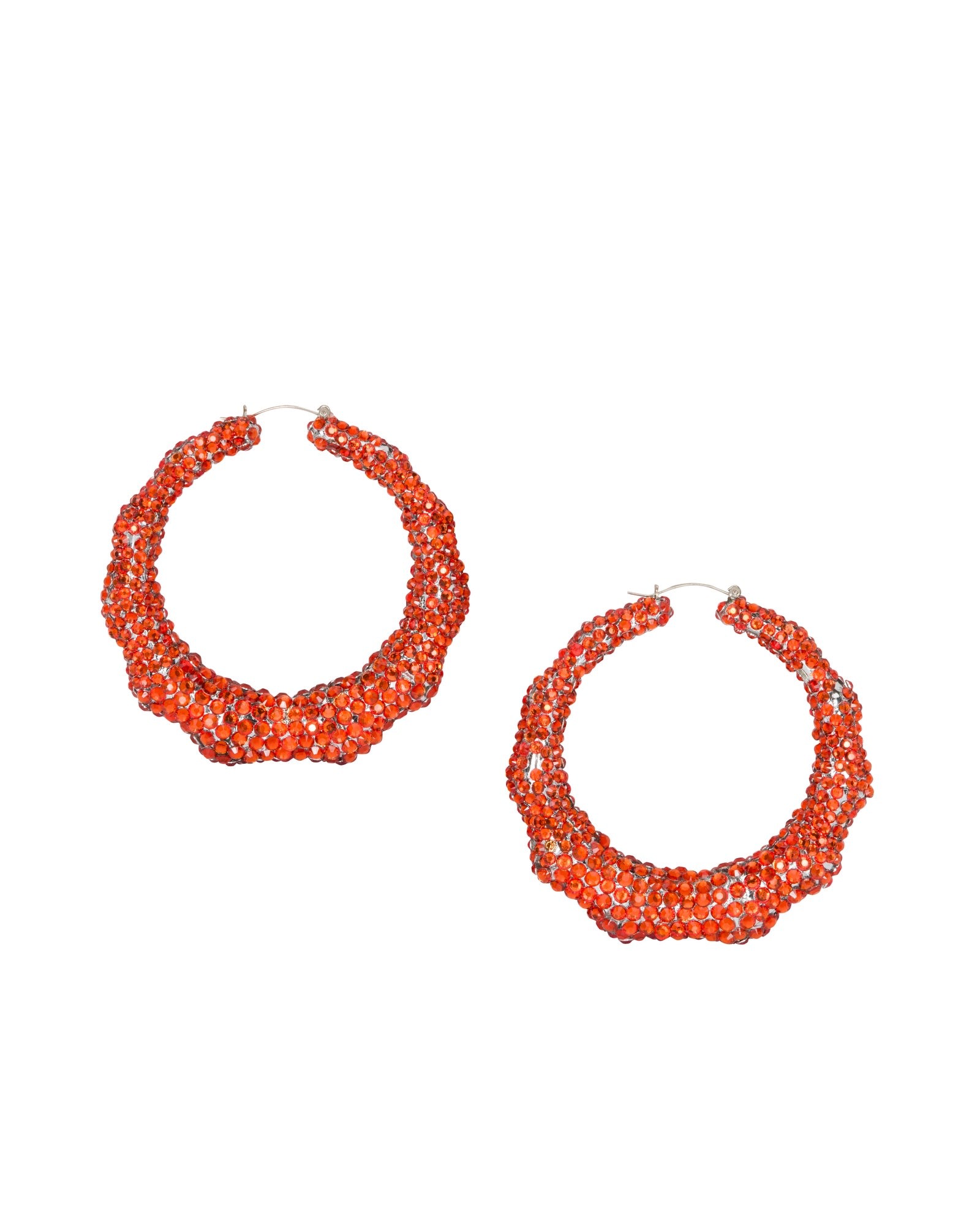 Women’s Yellow / Orange Super Bamboo Rhinestone Hoops - Orange - Limited Edition Meghan Fabulous