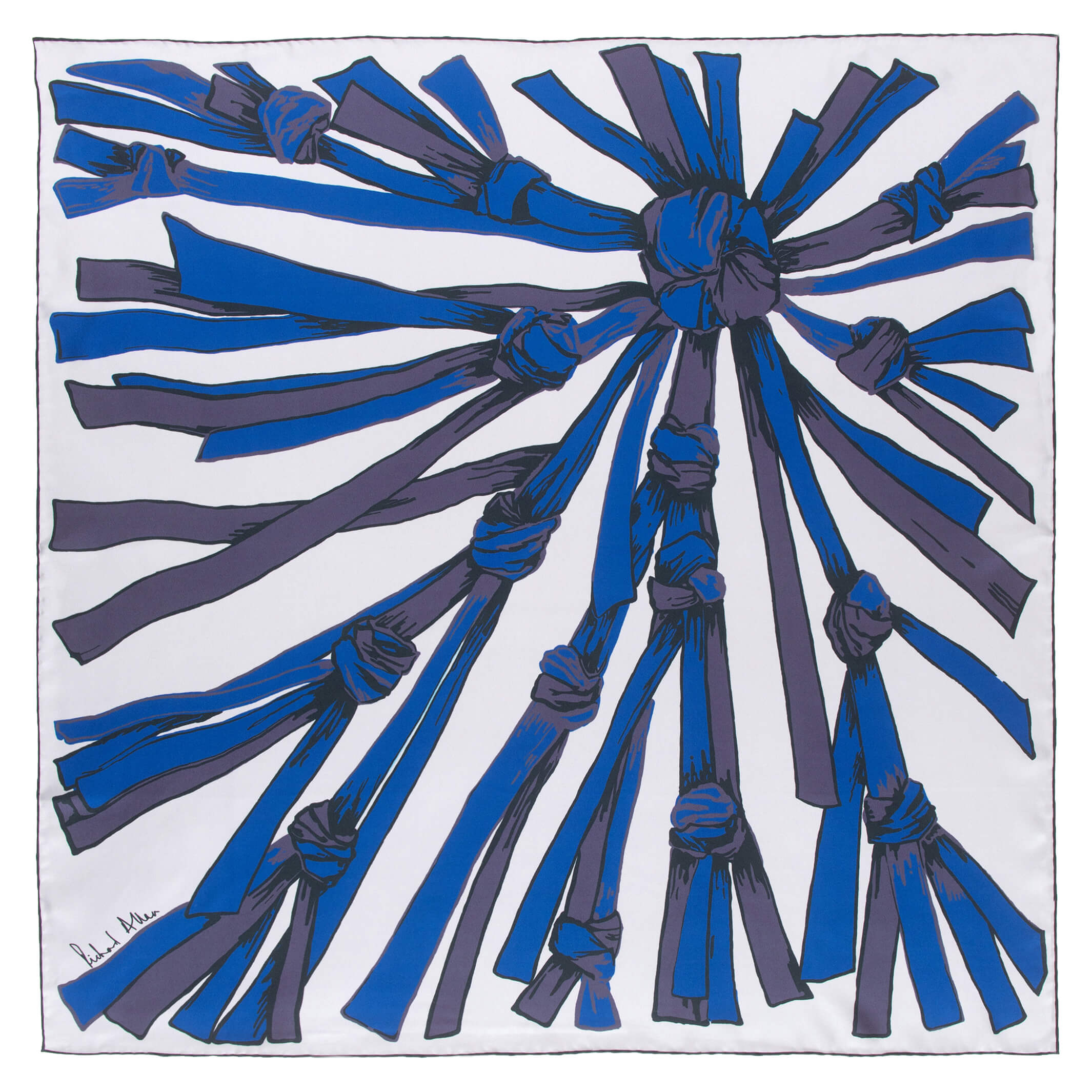 Richard Allan London Women's Blue / White Blue Nexus Silk Scarf In Multi