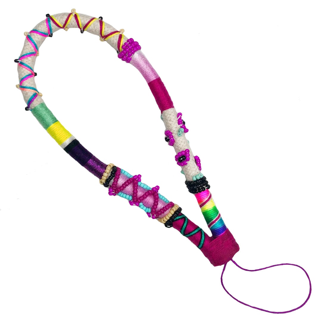 Le Pom Pom Pink / Purple Mini Penny Thick Phone Strap In Pink/purple