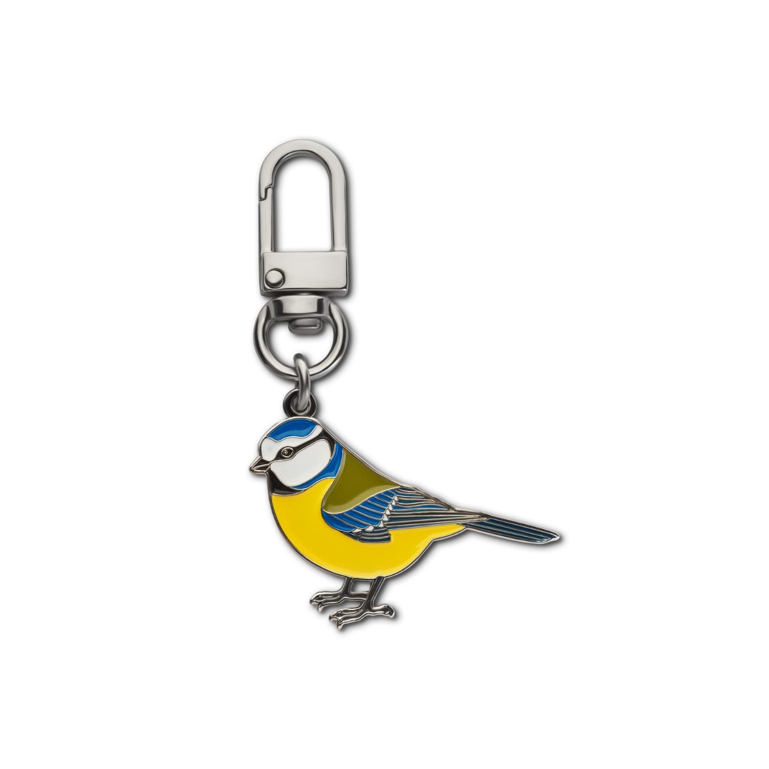 Make Heads Turn Women's Enamel Carabiner Keychain Blue Tit