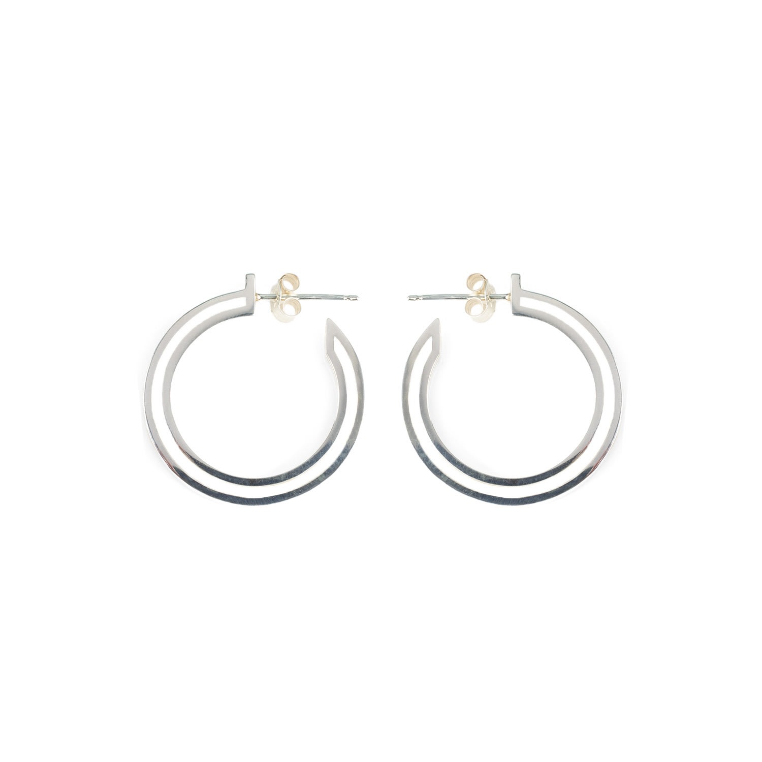 Toolally Women's Small Double Hoops - Silver