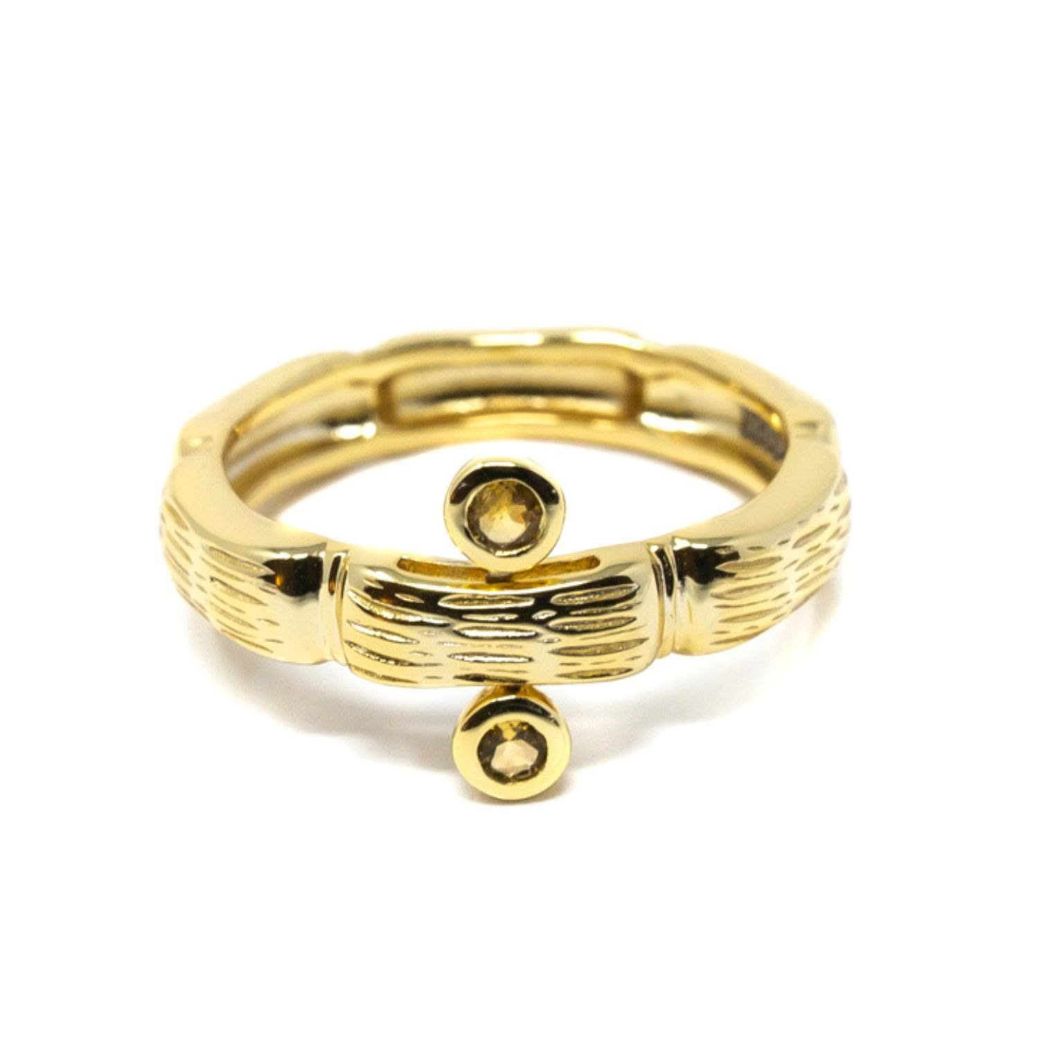 Nasi Silver Women's Living Ring- Garnet, Gold In Yellow