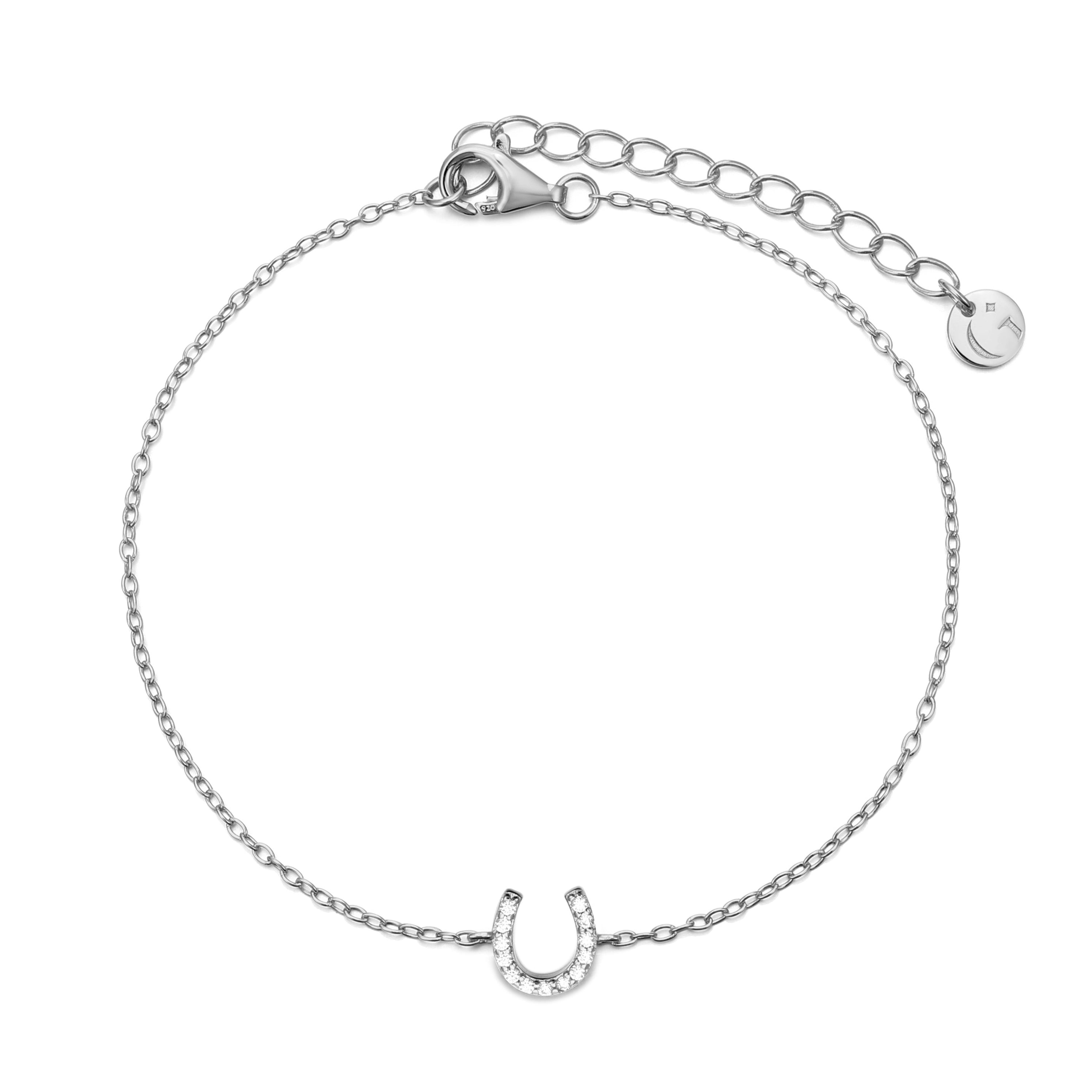 Gold Trip Women's White / Silver Horseshoe Bracelet In Silver In Multi