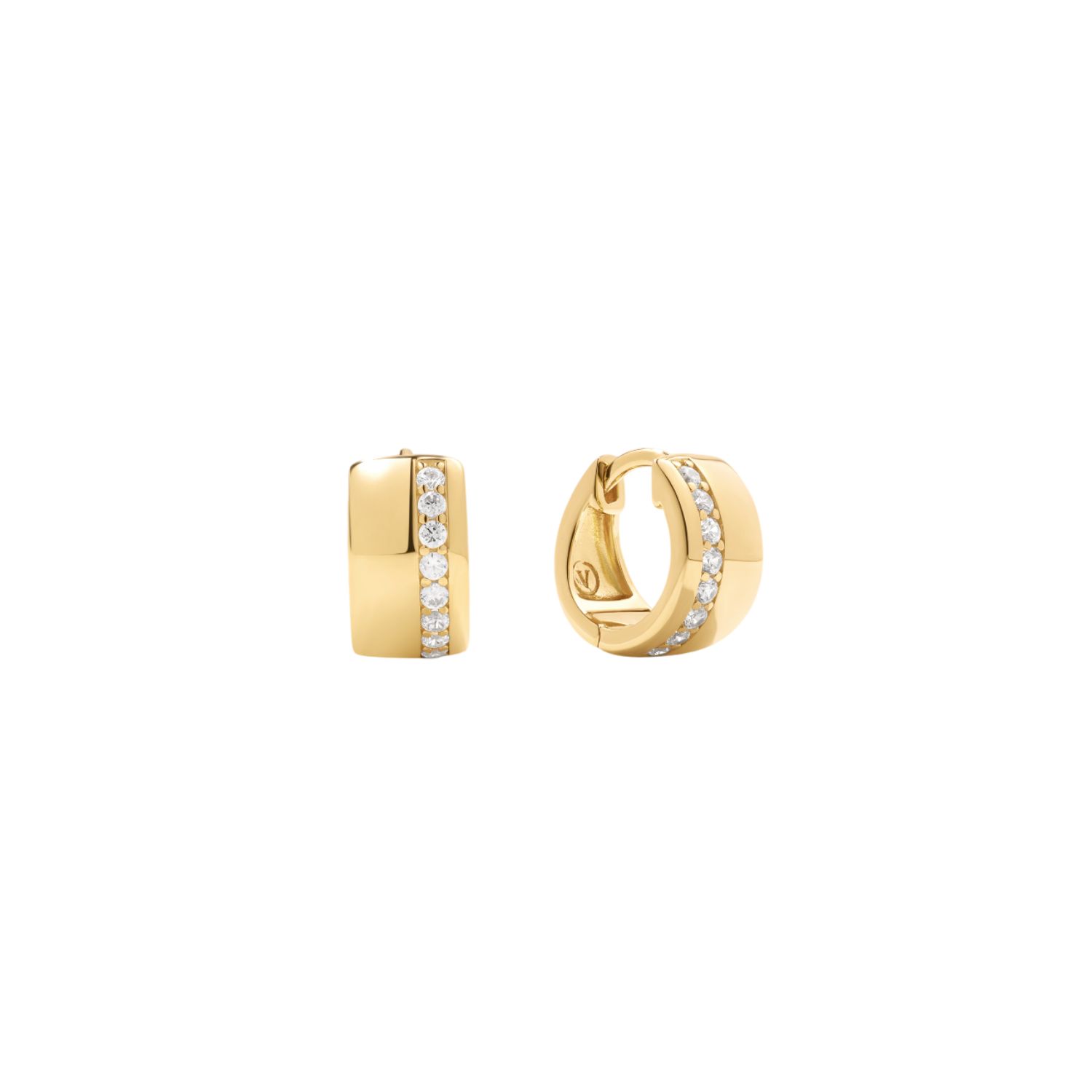 Vanchi Women's Juni Pavé Chunky Huggie Earrings In Gold In Gold
