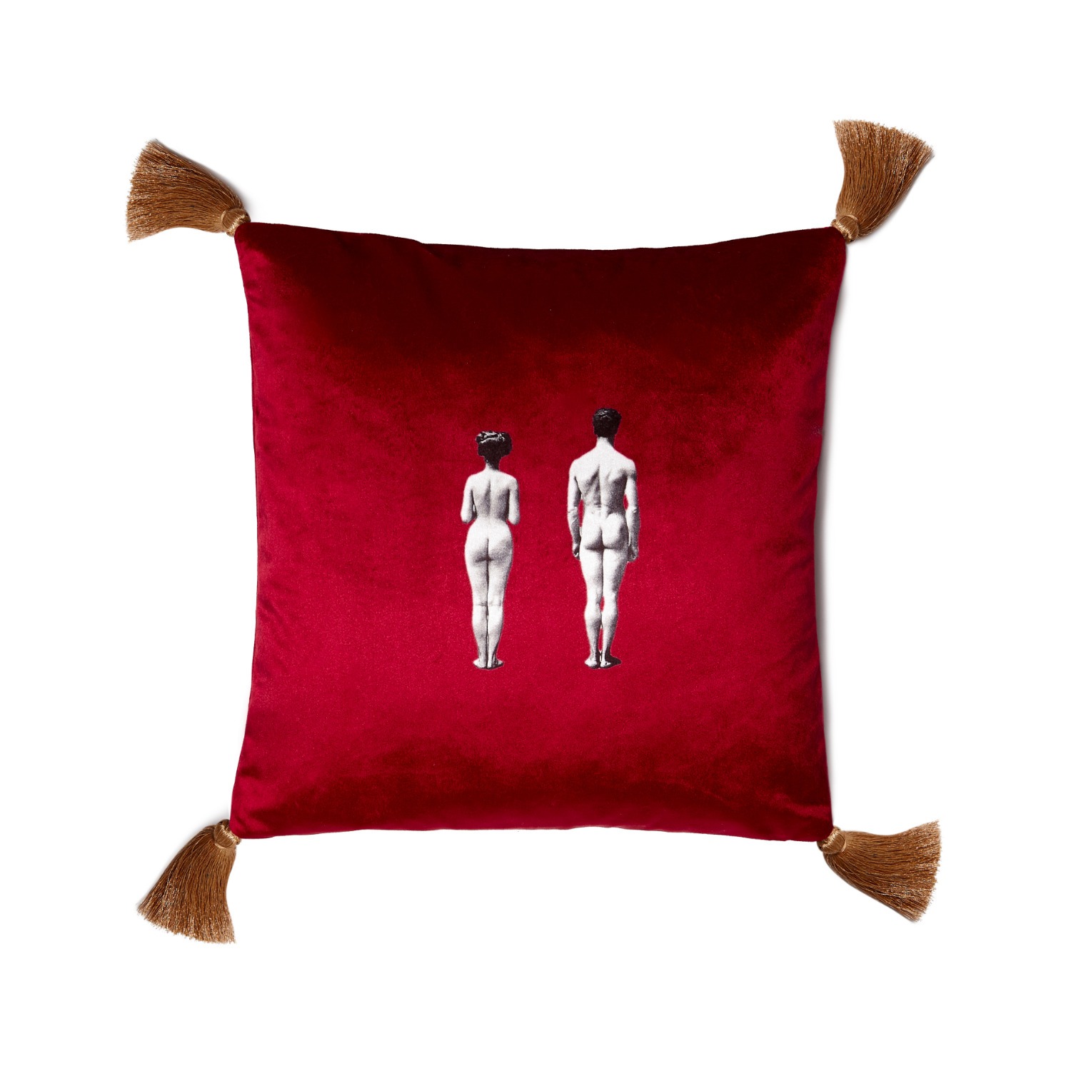 Red / Gold Models Velvet Cushion Deep Berry Red Melody Rose London