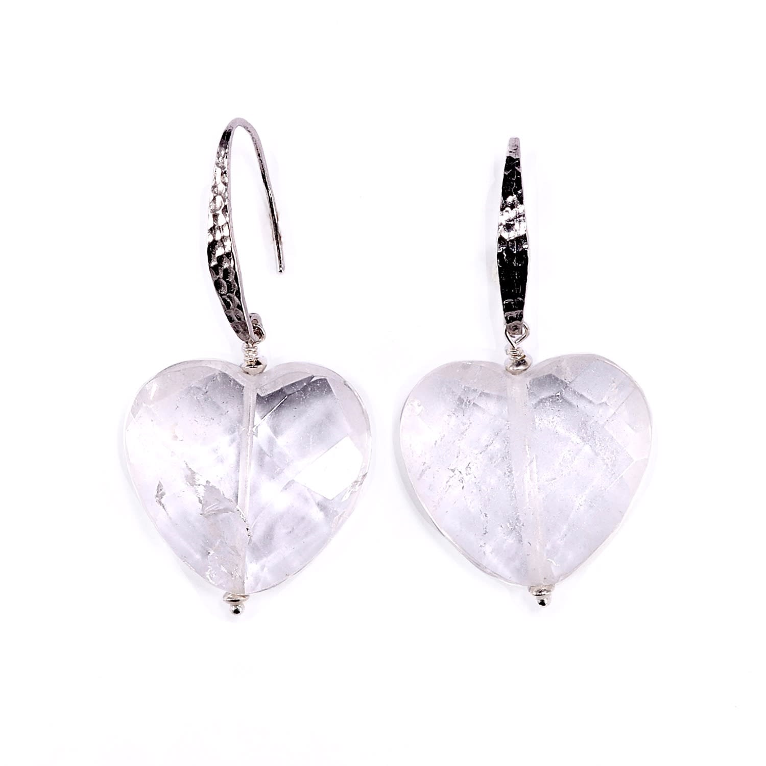 Mineralgems ✩ Studio Women's Neutrals / White Clear Quartz Heart Earrings