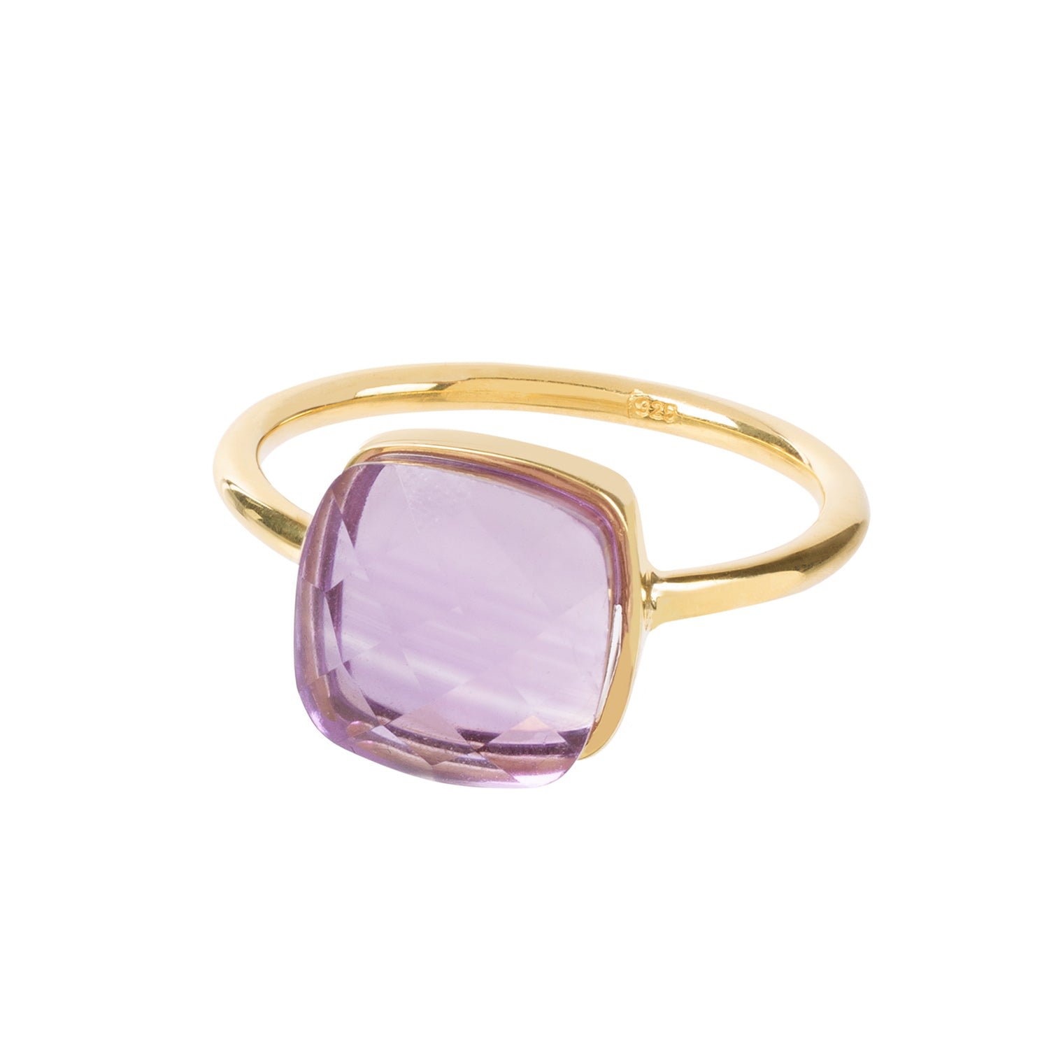 Women’s Gold / Pink / Purple Amadeus Sophia Amethyst Gold Ring