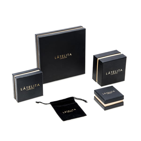 LATELITA LONDON WOMEN'S GOLD / BLUE PETITE DROP EARRINGS DARK BLUE CHALCEDONY GOLD