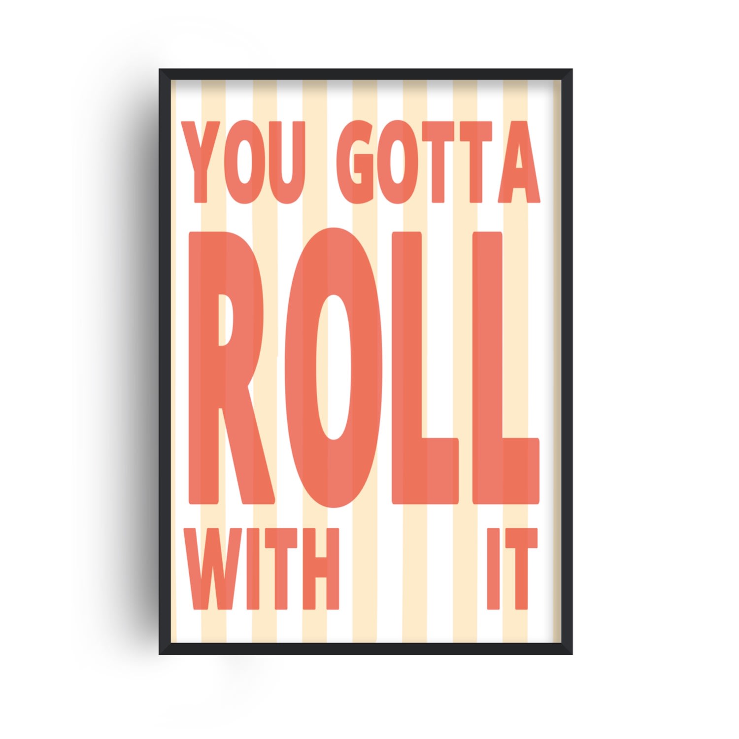 Fanclub Yellow / Orange / Red Roll With It Oasis Retro Music Giclée Art Print A2 In Yellow/orange/red
