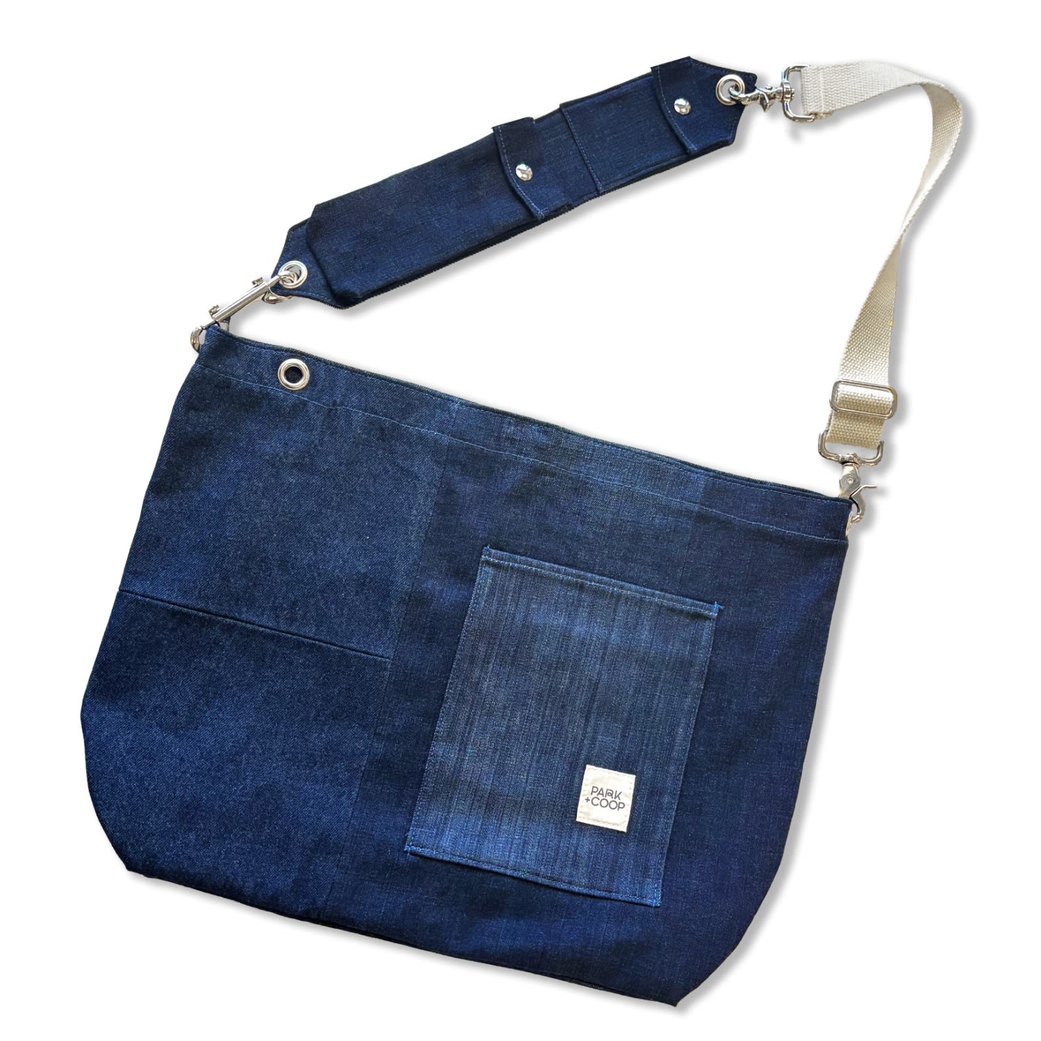 Park + Coop Women's Blue Market Bag With Detachable Manhattan Strap