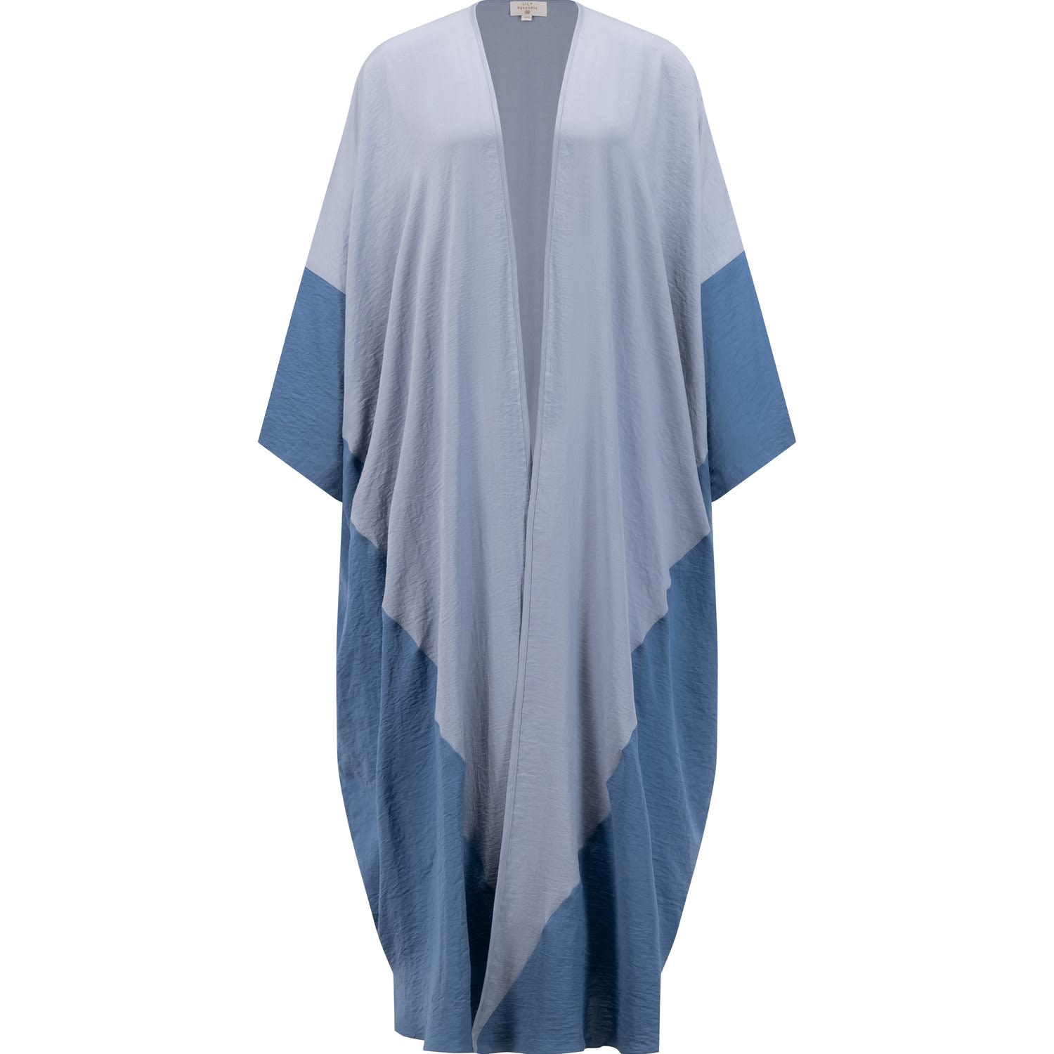 Azzalia Women's Two Toned Crepe Silk Abaya In Mariposa Cut In Pacific Coast With Heather In Red