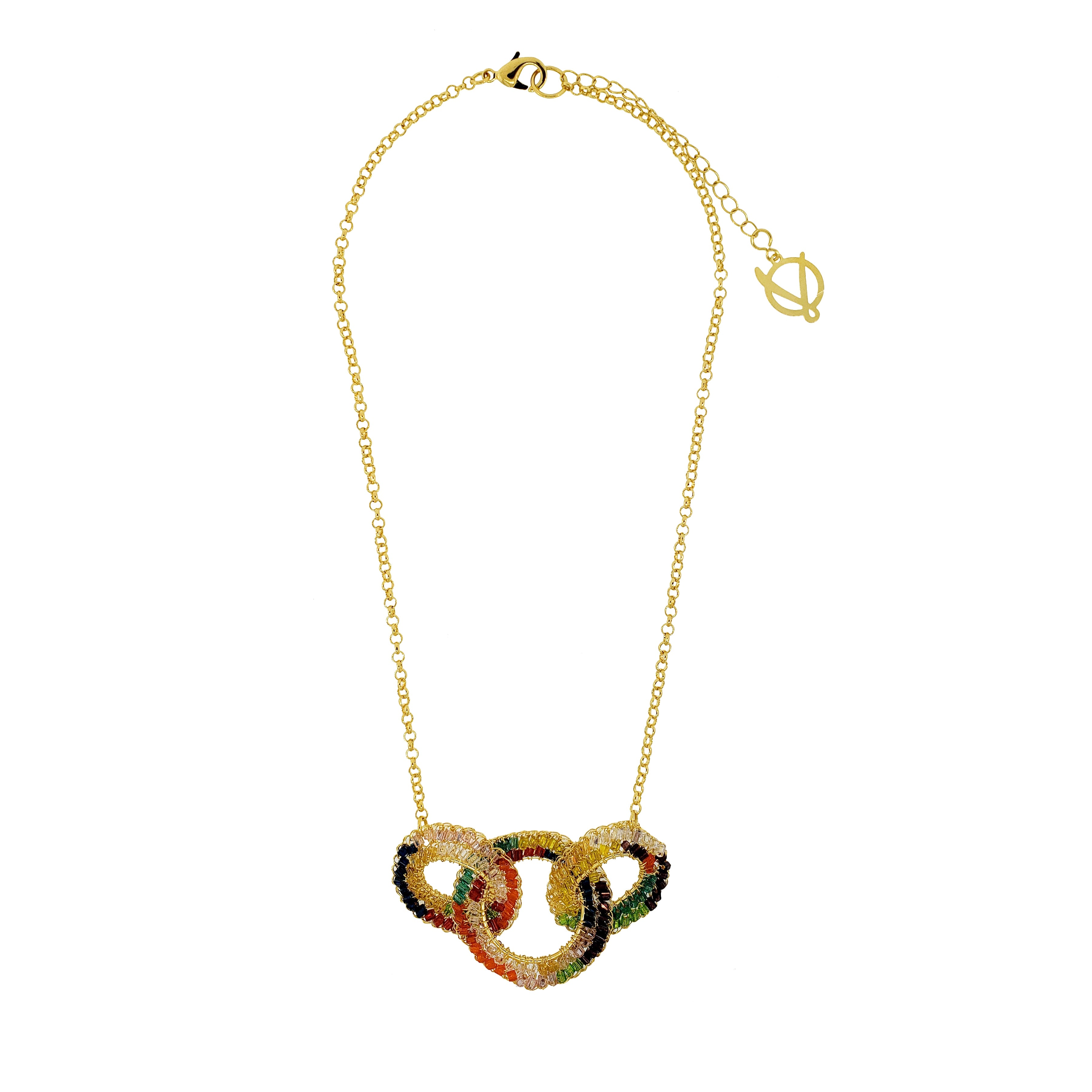 Lavish By Tricia Milaneze Women's Multicolor & Gold Mix Artemis Handmade Crochet Necklace