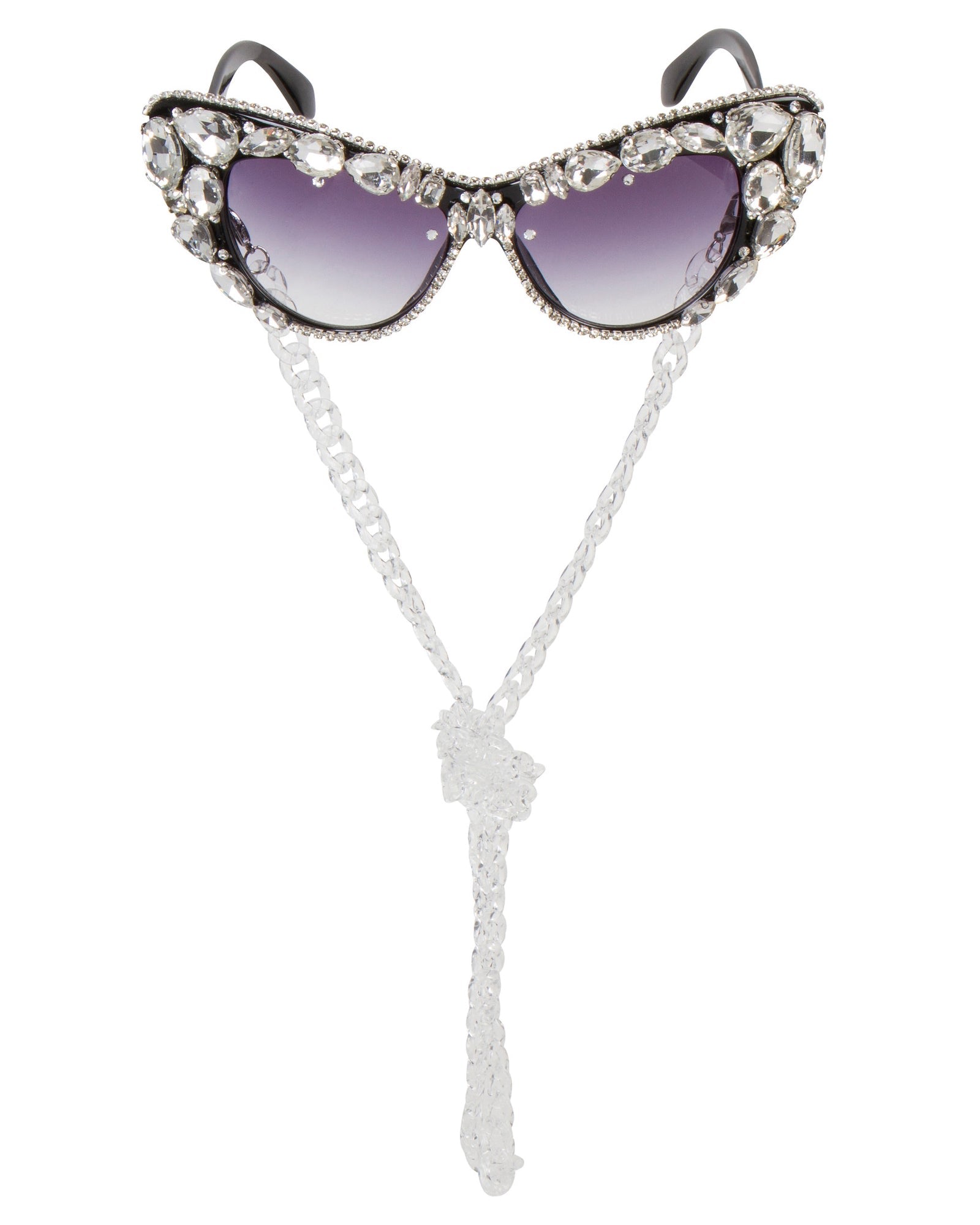 Meghan Fabulous Women's Black / White The Crystal Bomb Sunglasses In Black/white