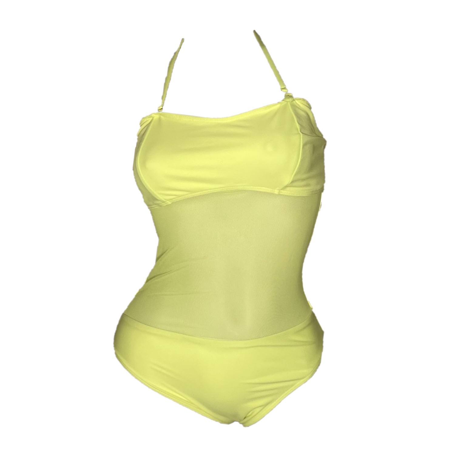 Women’s Yellow / Orange Leme Mesh One Piece Swimsuit - Neon Yellow Large Brasini Swimwear