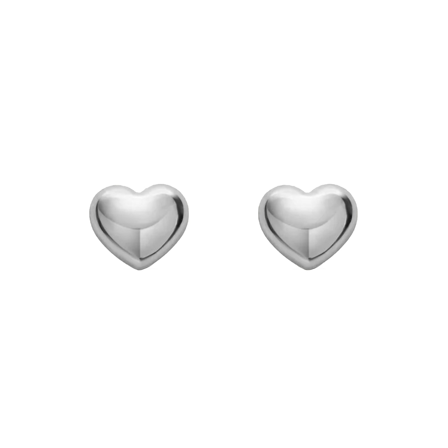 Unaloe Women's Sterling Silver Heart Stud Earrings – Small, Elegant, Shiny, Perfect Gift Idea
