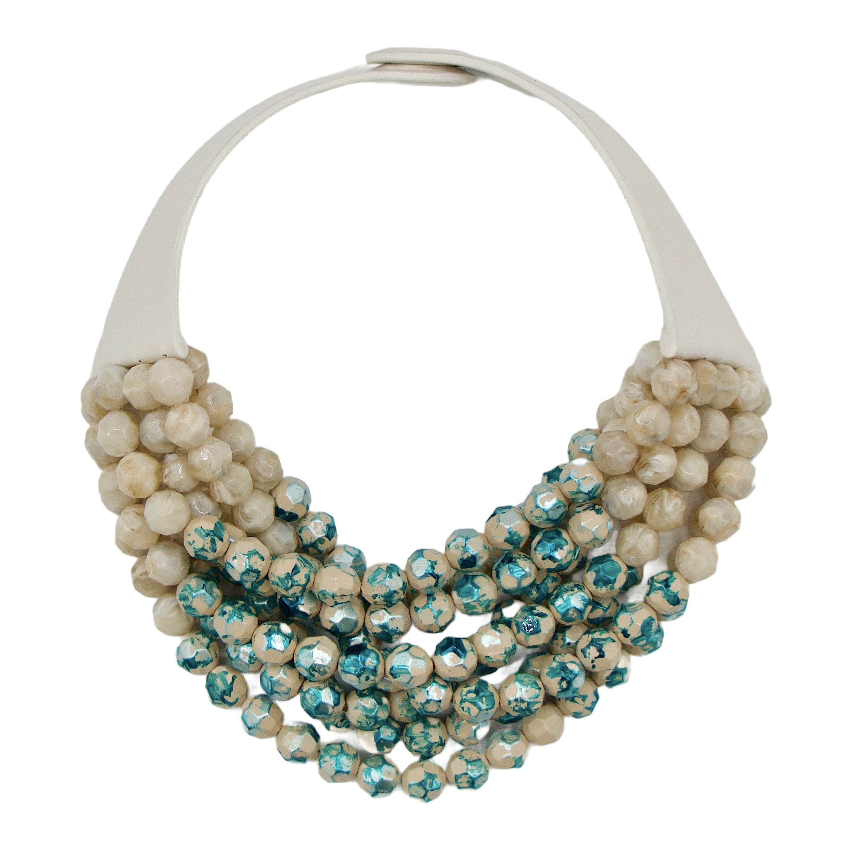 Women's Blue Hand Painted Gradated Bella Champagne Turquoise Necklace | Fairchild Baldwin