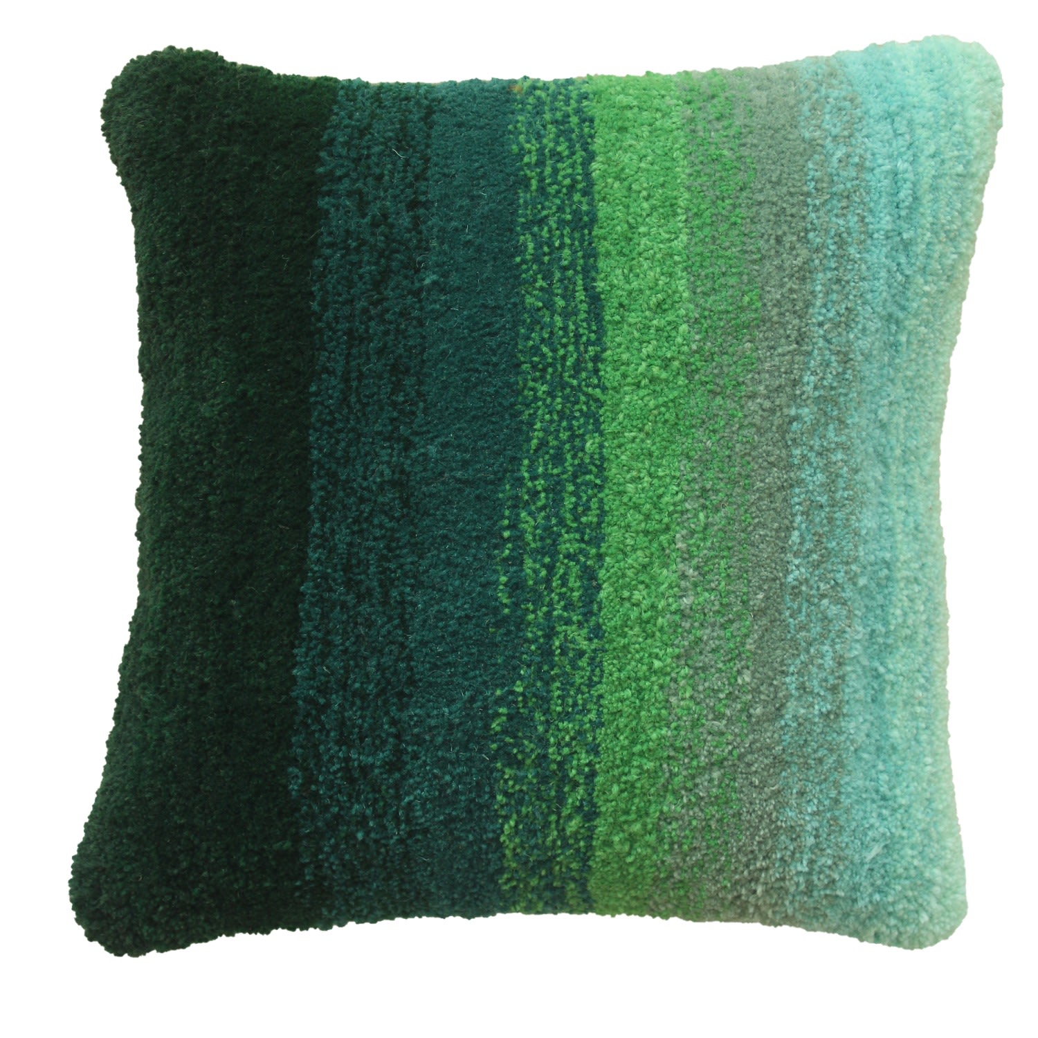 Colourful Tufted Cushion - Green Speckle Ellie Pearce Textiles