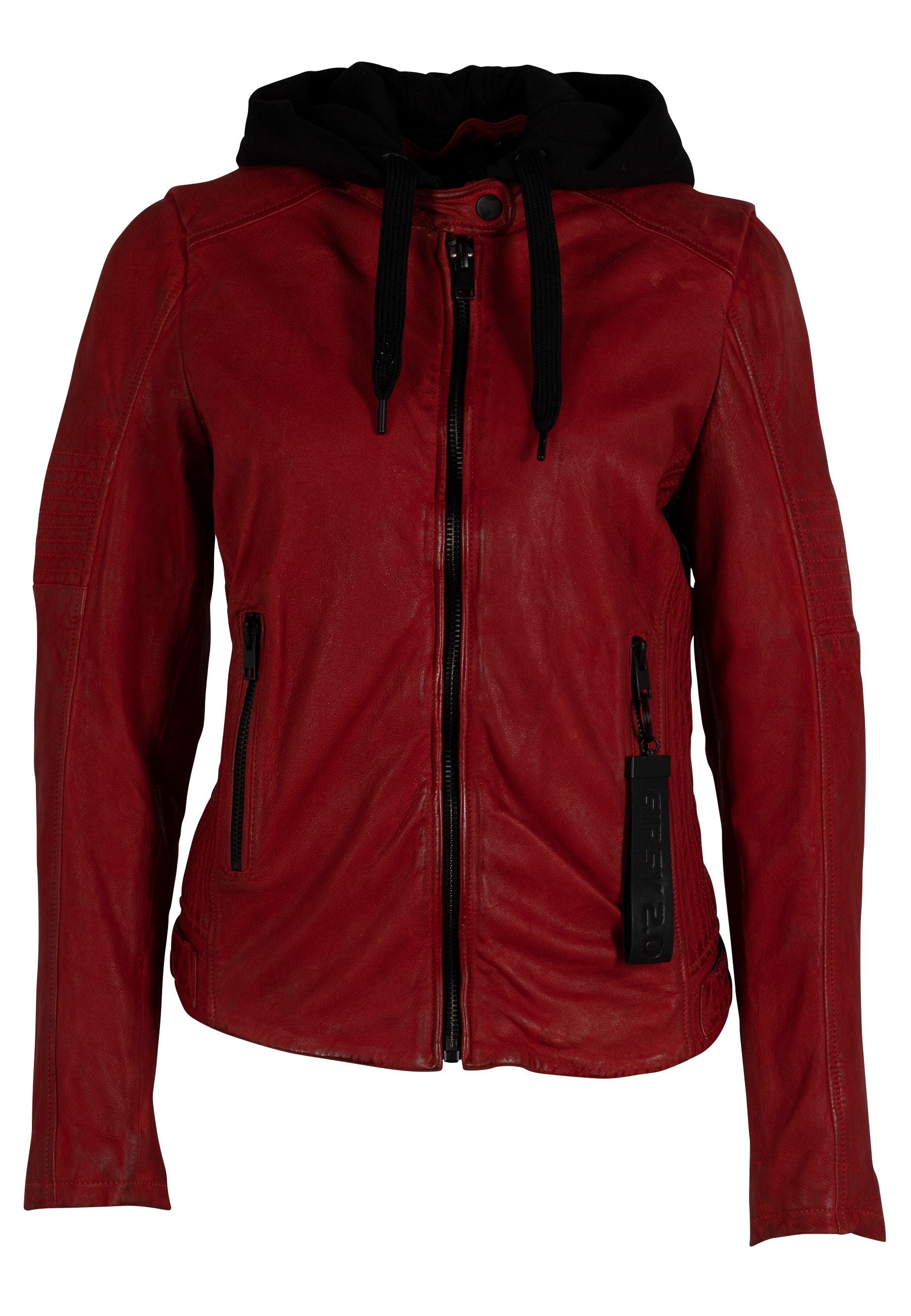 Women’s Jadyn Rf Leather Jacket, Red Large Mauritius