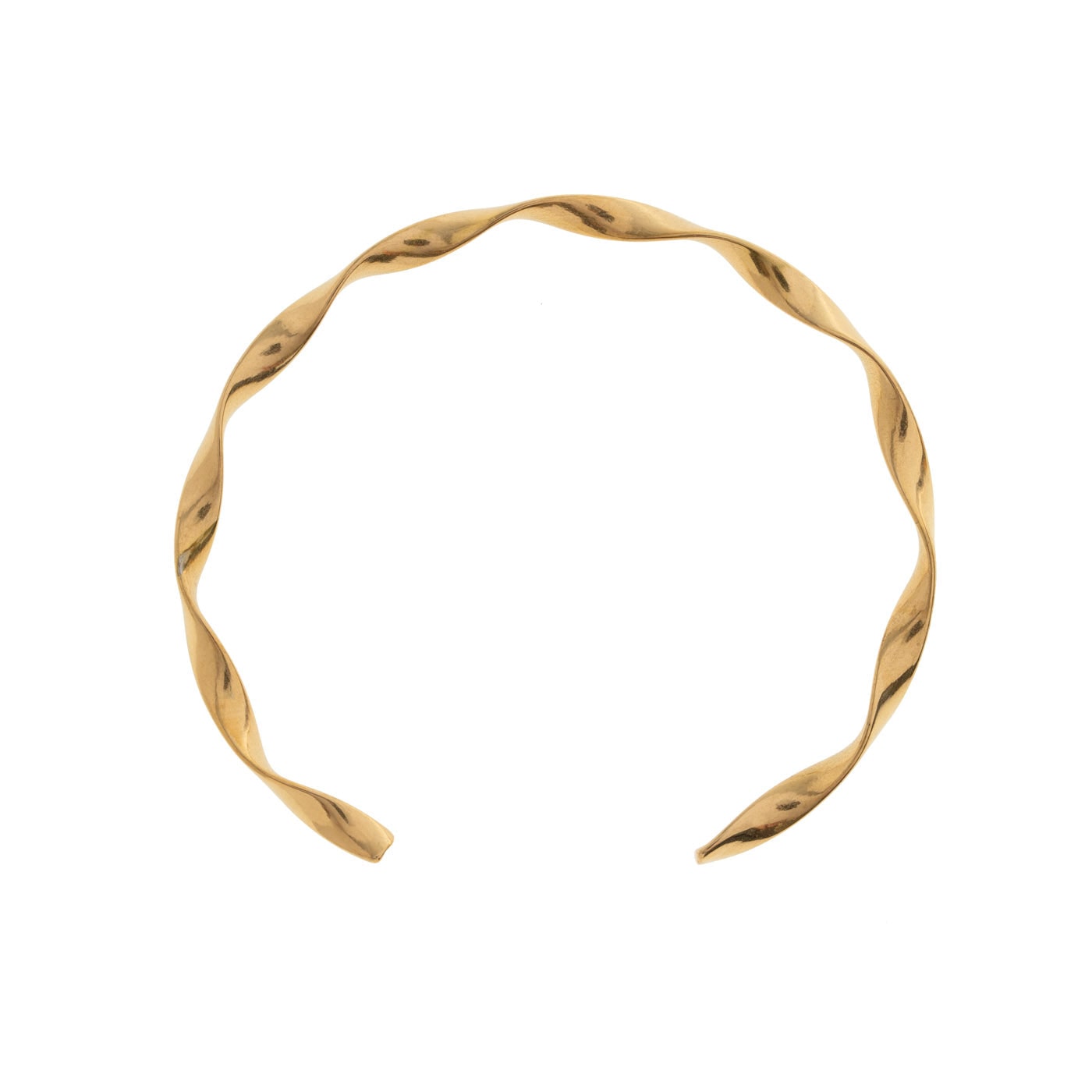Timi Of Sweden Women's Gold Juni - Wavy Twisted Bangle Bracelet Stainless Steel
