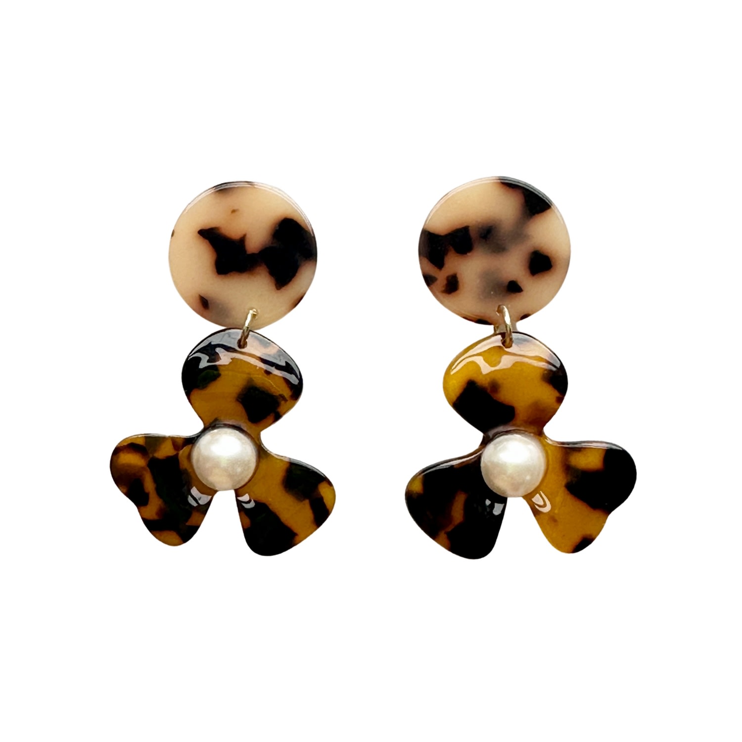 Women’s Neutrals / Brown Pearl Water Poppy Drop Earrings In Classic Af Closet Rehab