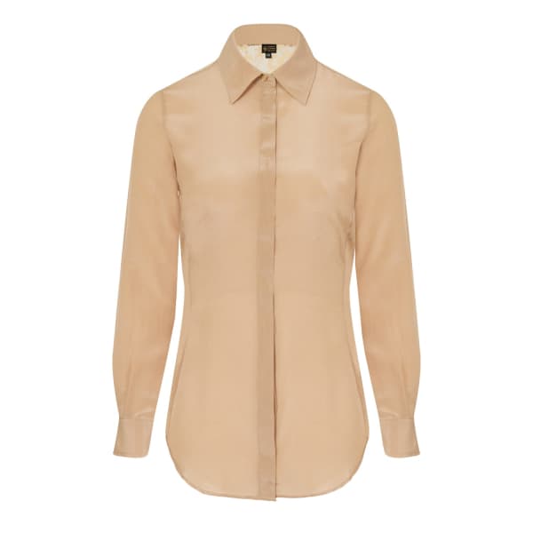 Sophie Cameron Davies Beige Fitted Silk Shirt