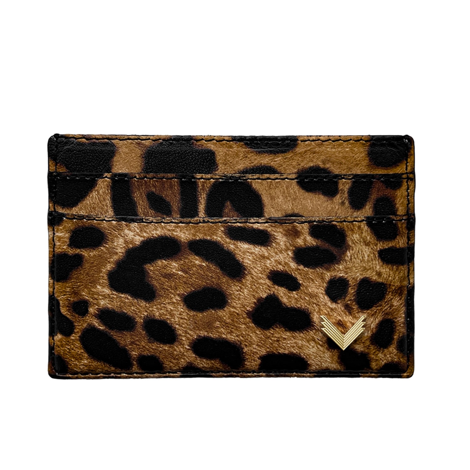 Velante Women's Black / Yellow Goat Leather Card Holder - Gold In Multi